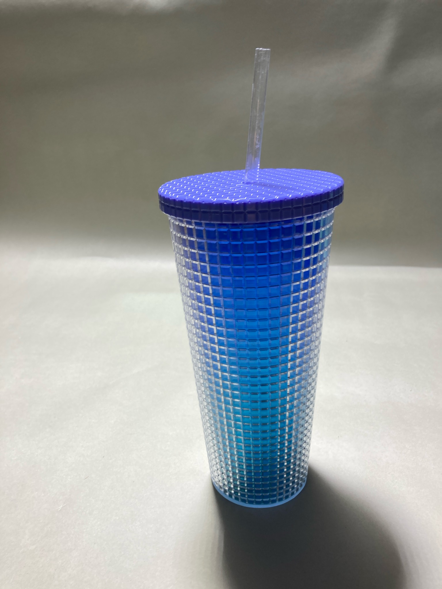 Blue Textured Plastic Tumbler