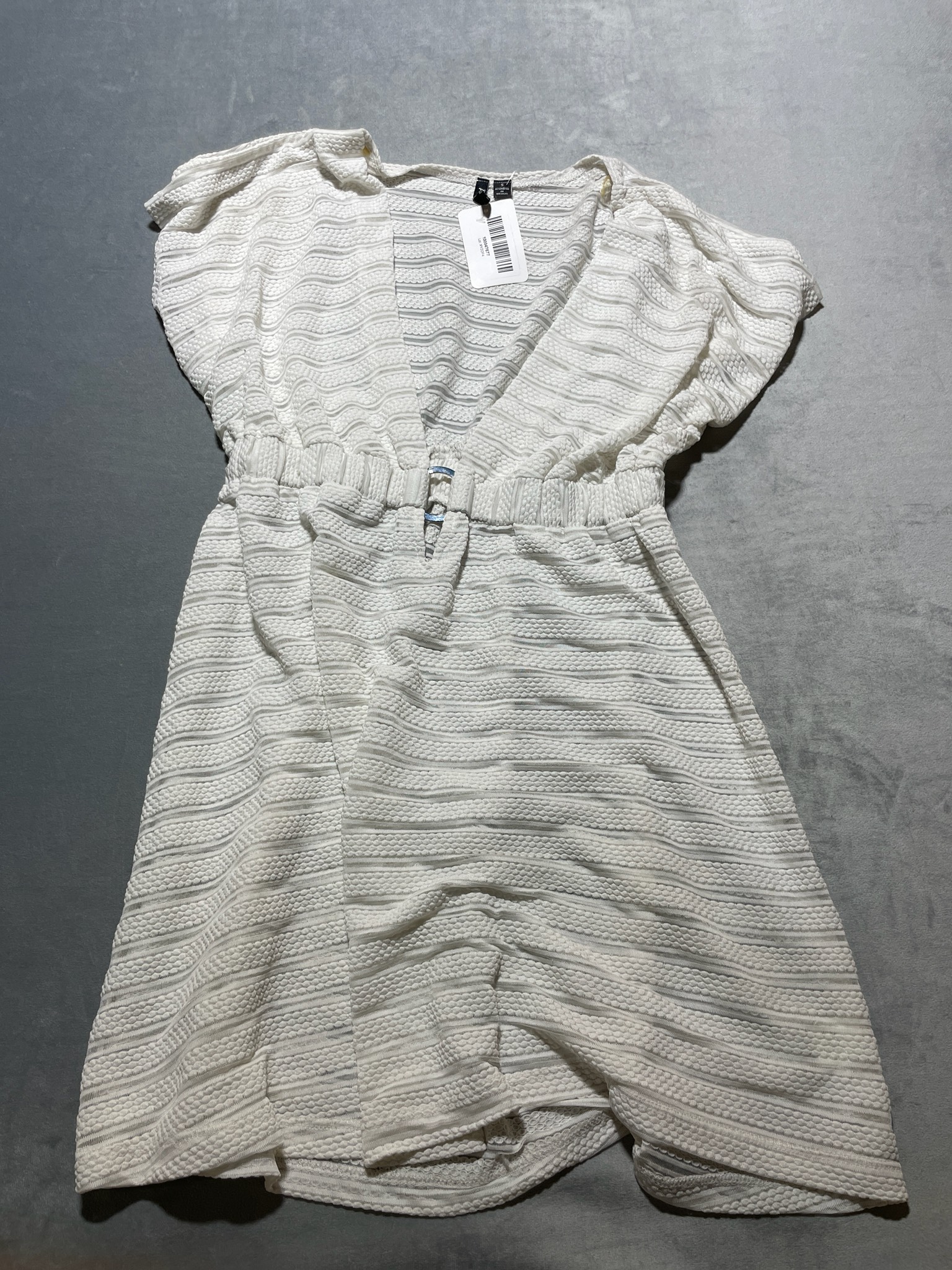 White Textured Knit Dress Size S