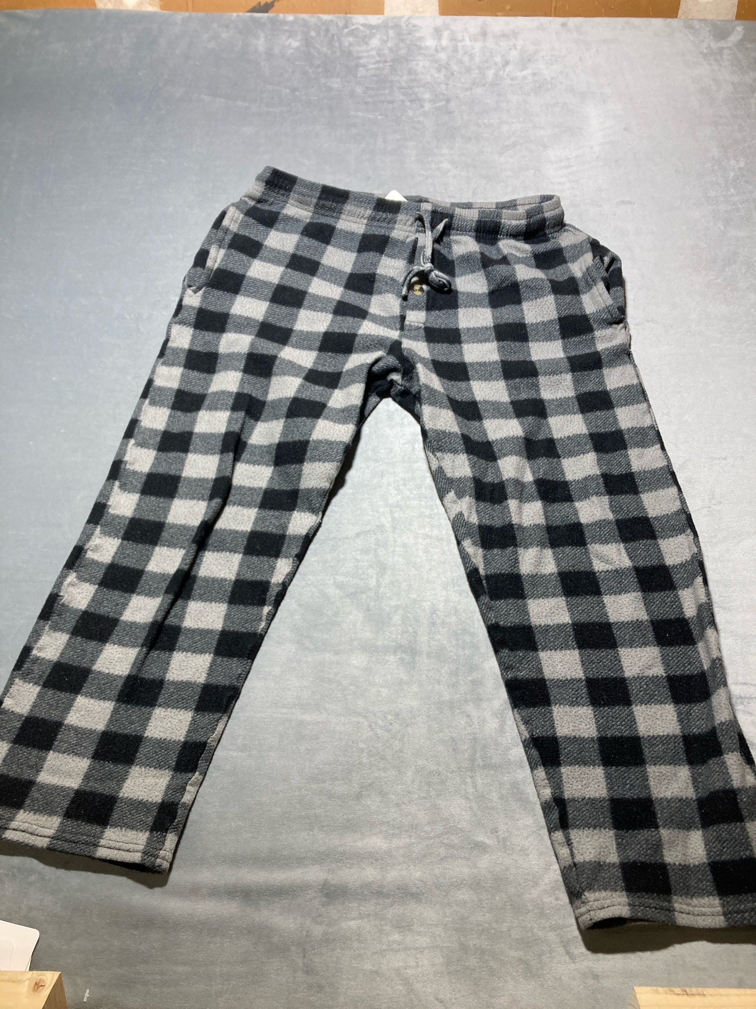 Black Gray Buffalo Check Fleece Lounge Pants