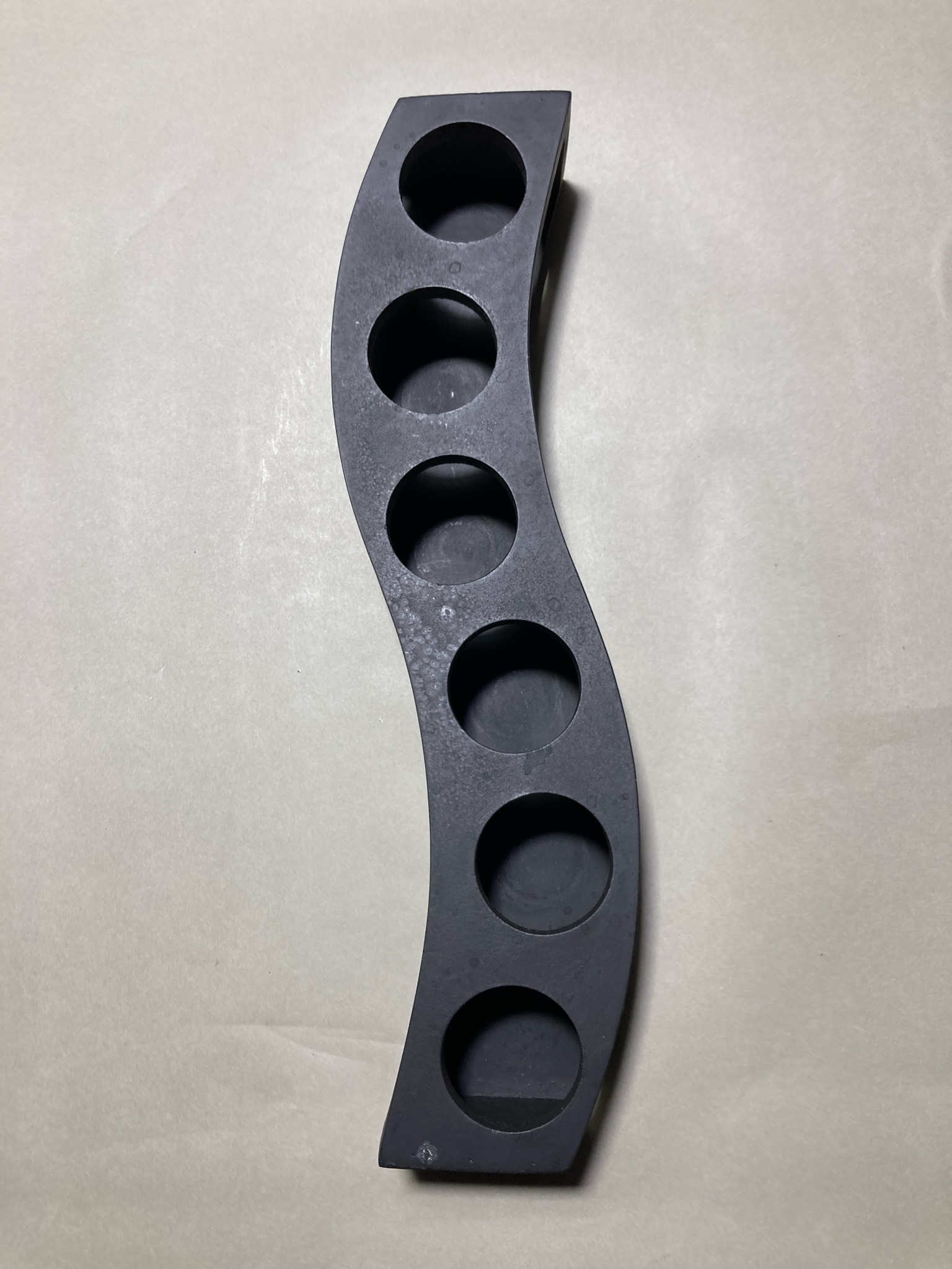 Black Curved Tealight Holder