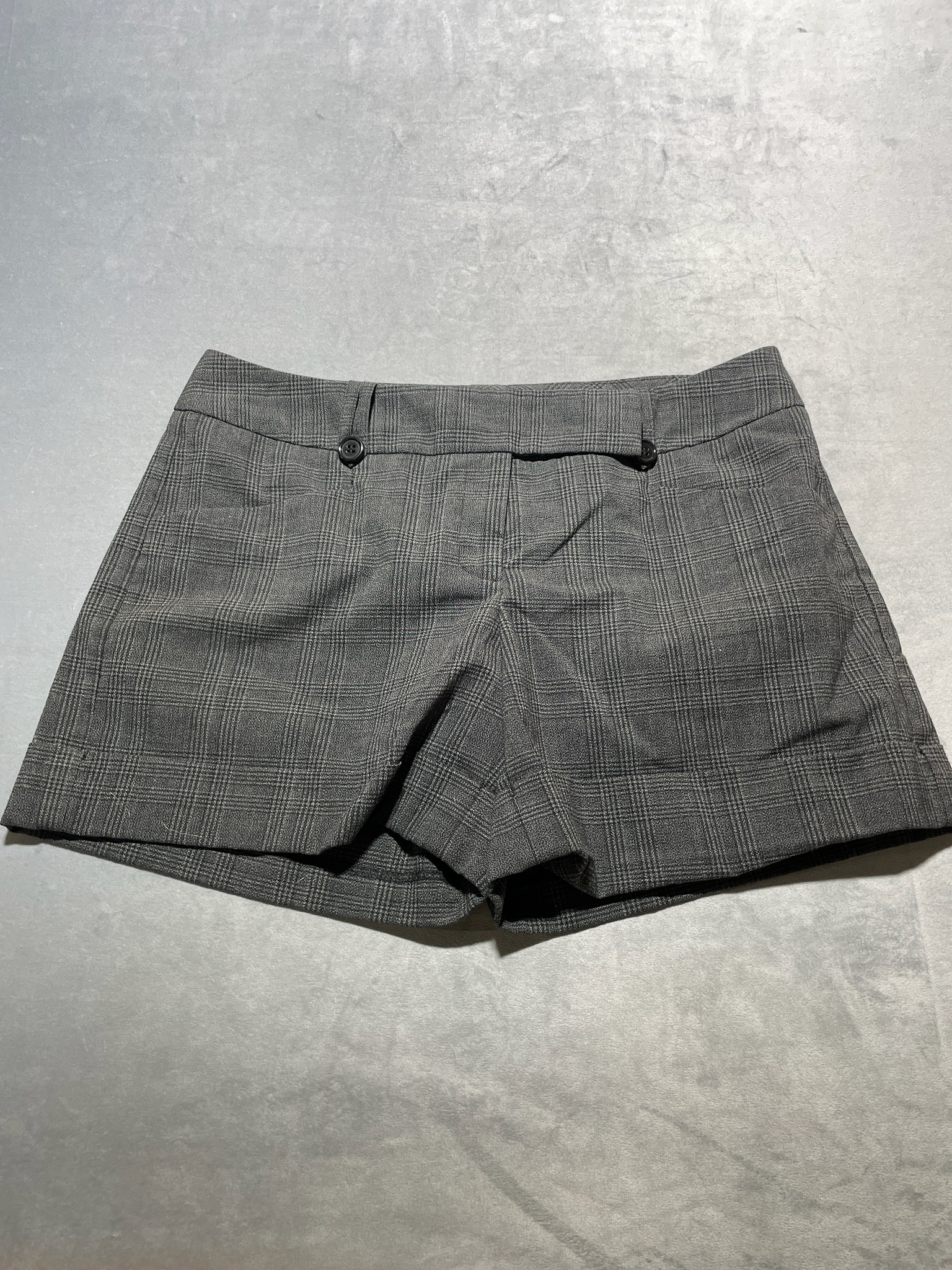 trixie + LULU Grey Plaid Woven Tailored Shorts