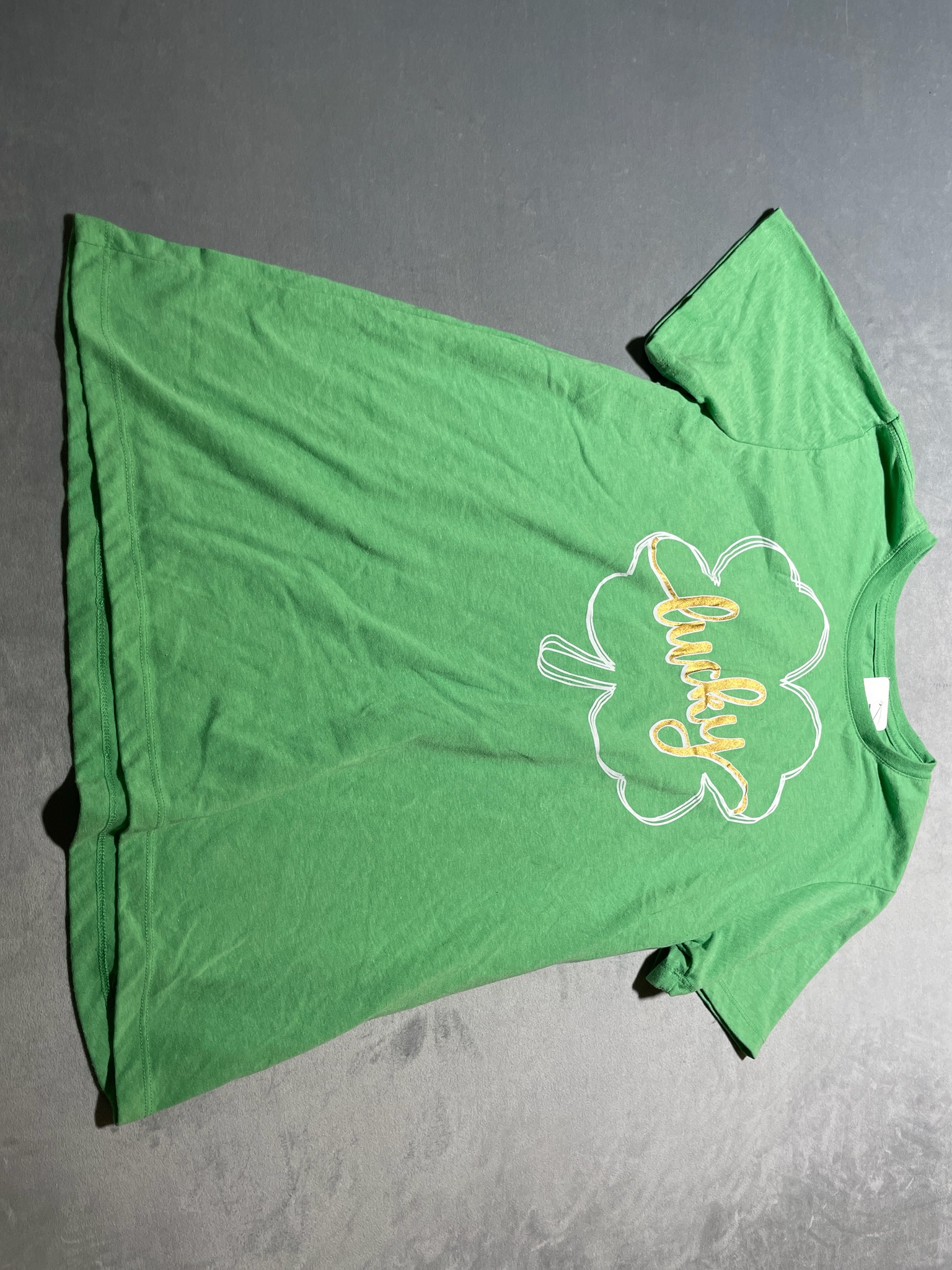Green Recycled Polyester-Cotton T-Shirt Size L (12-14)