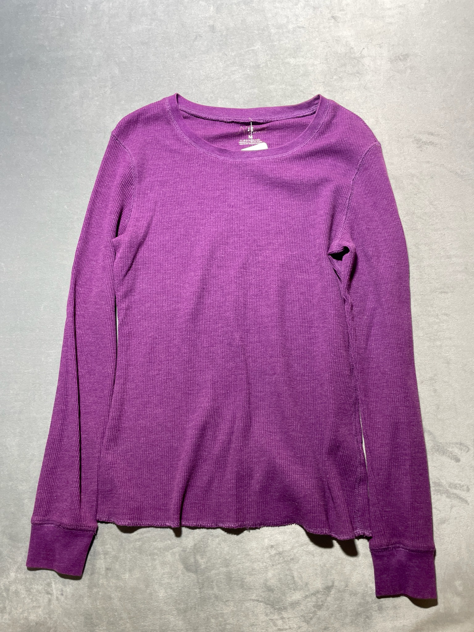 Purple Cotton-Polyester Thermal Top Size M