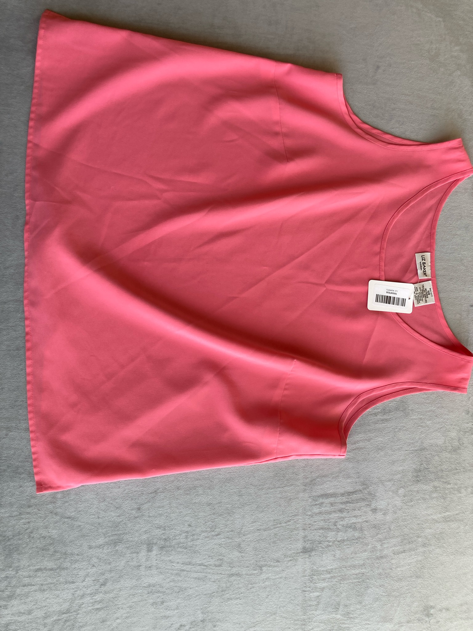 LIZ BAKER Pink Polyester Shell Top Size 16W