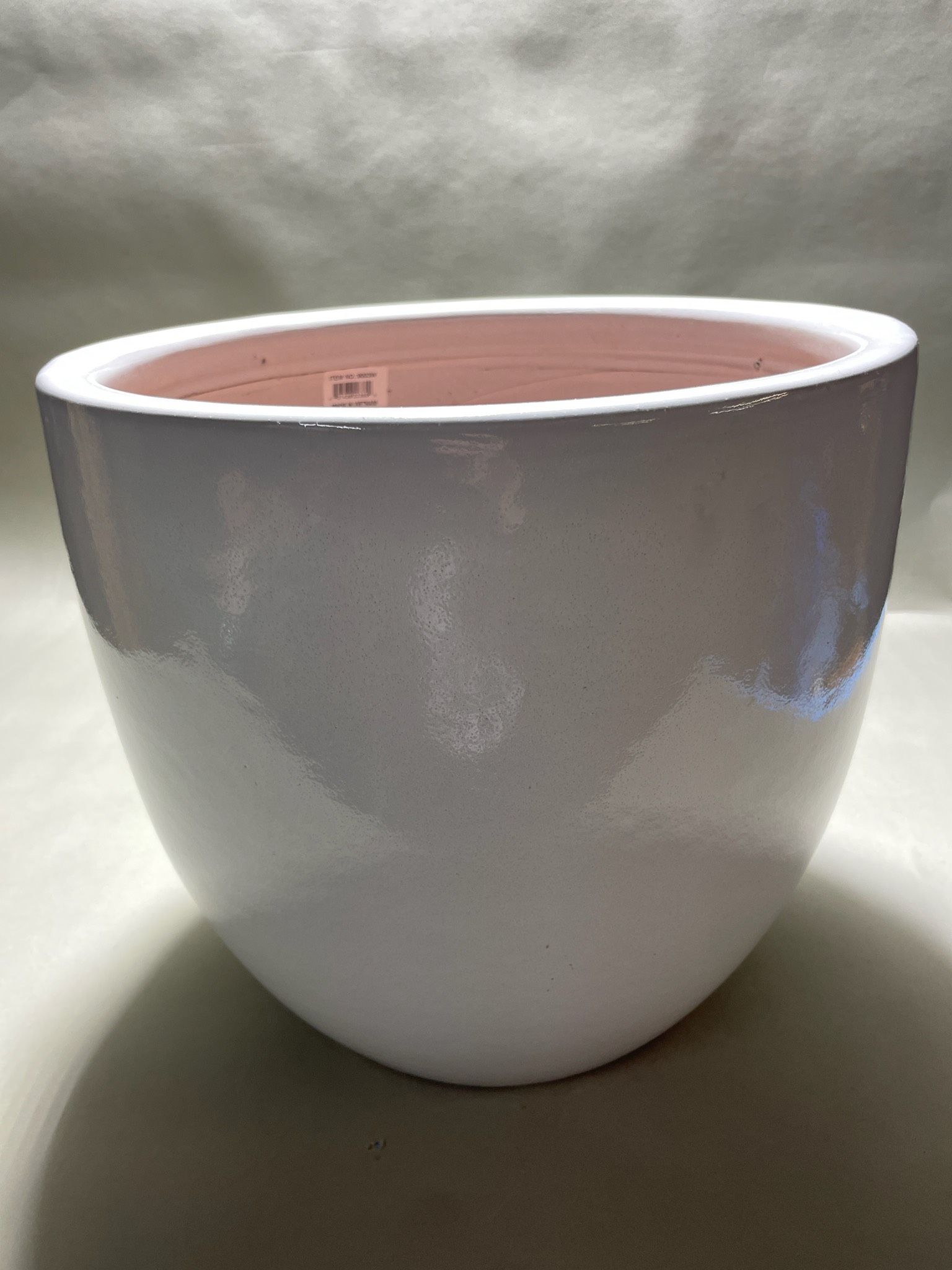 White Glazed Ceramic Planter