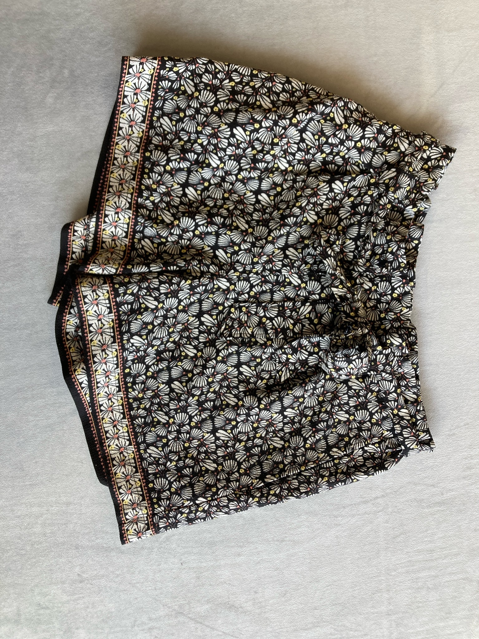 Max Studio Black Floral Lightweight Skirt