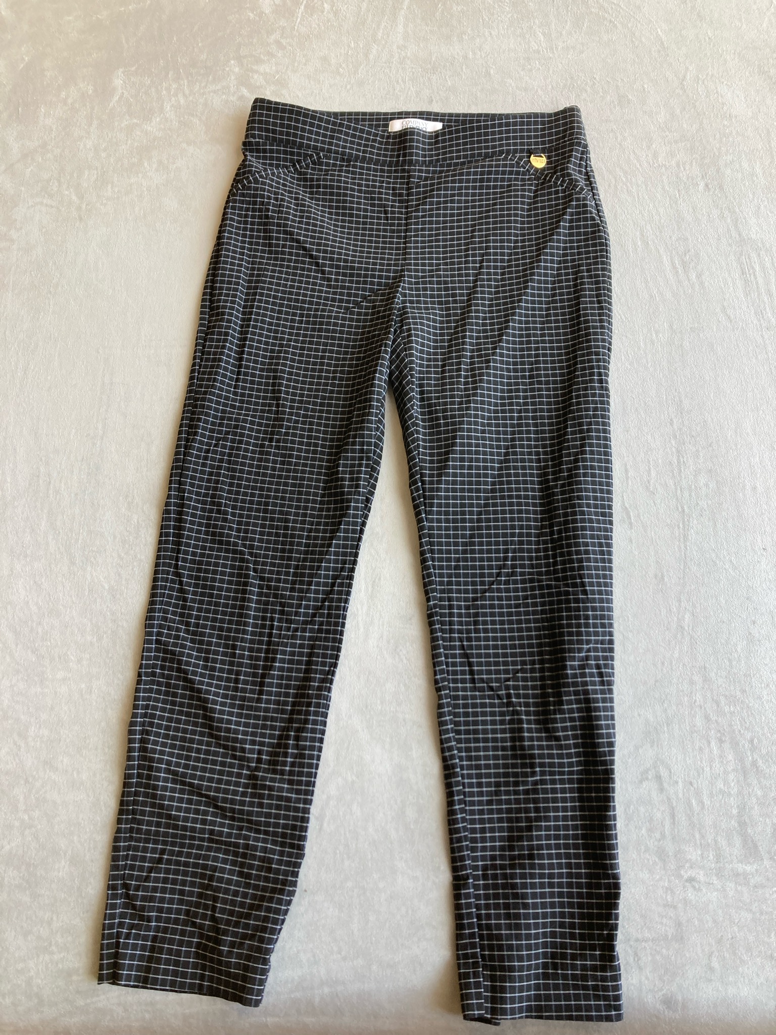 Ellen Tracy Black Windowpane Ponte Knit Pants Size M