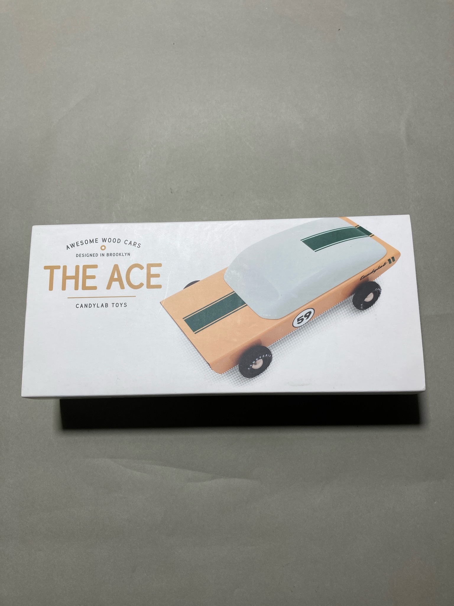 Candylab Toys Orange Wooden Race Car