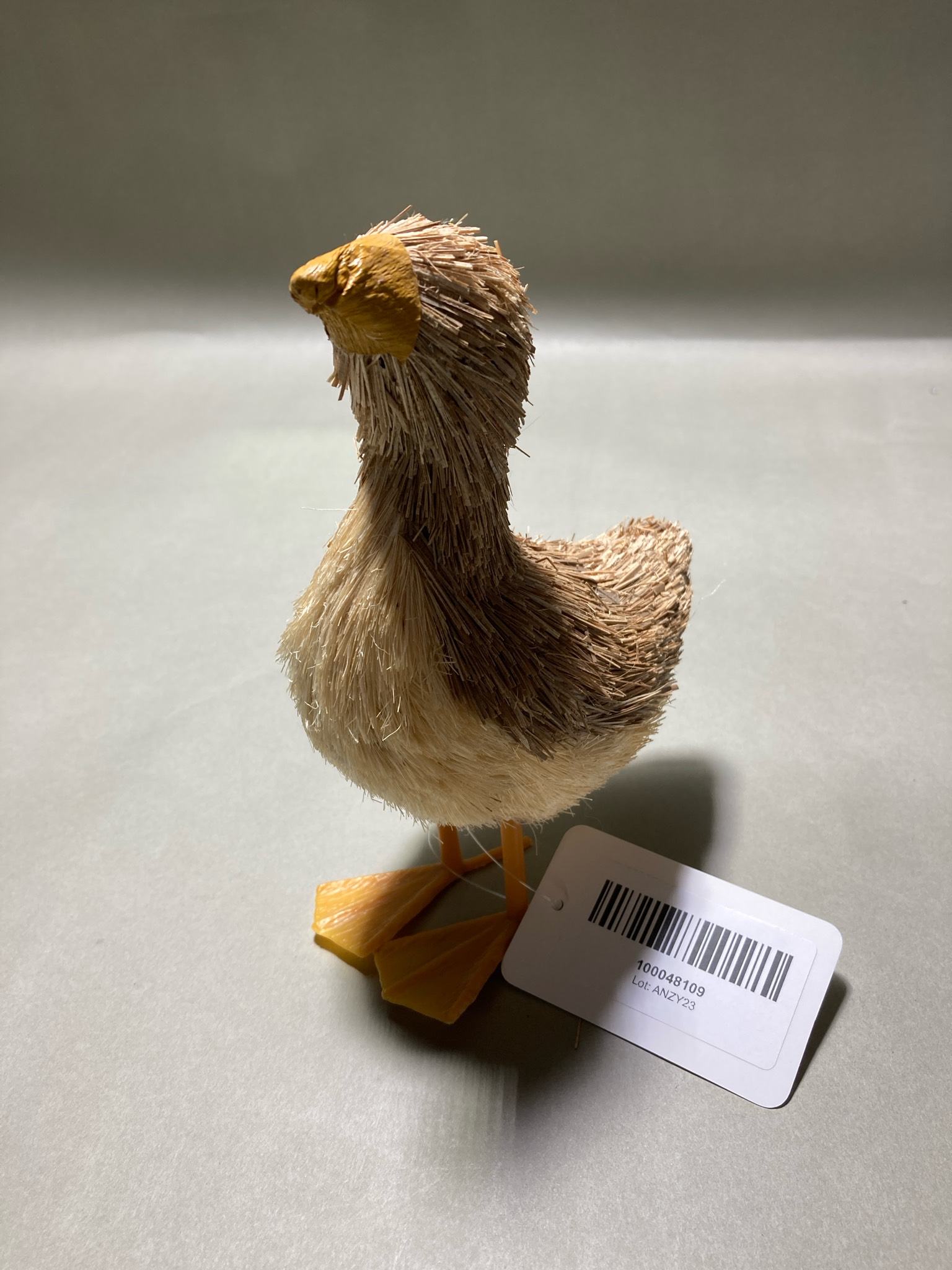 Beige Straw Bird Figurine