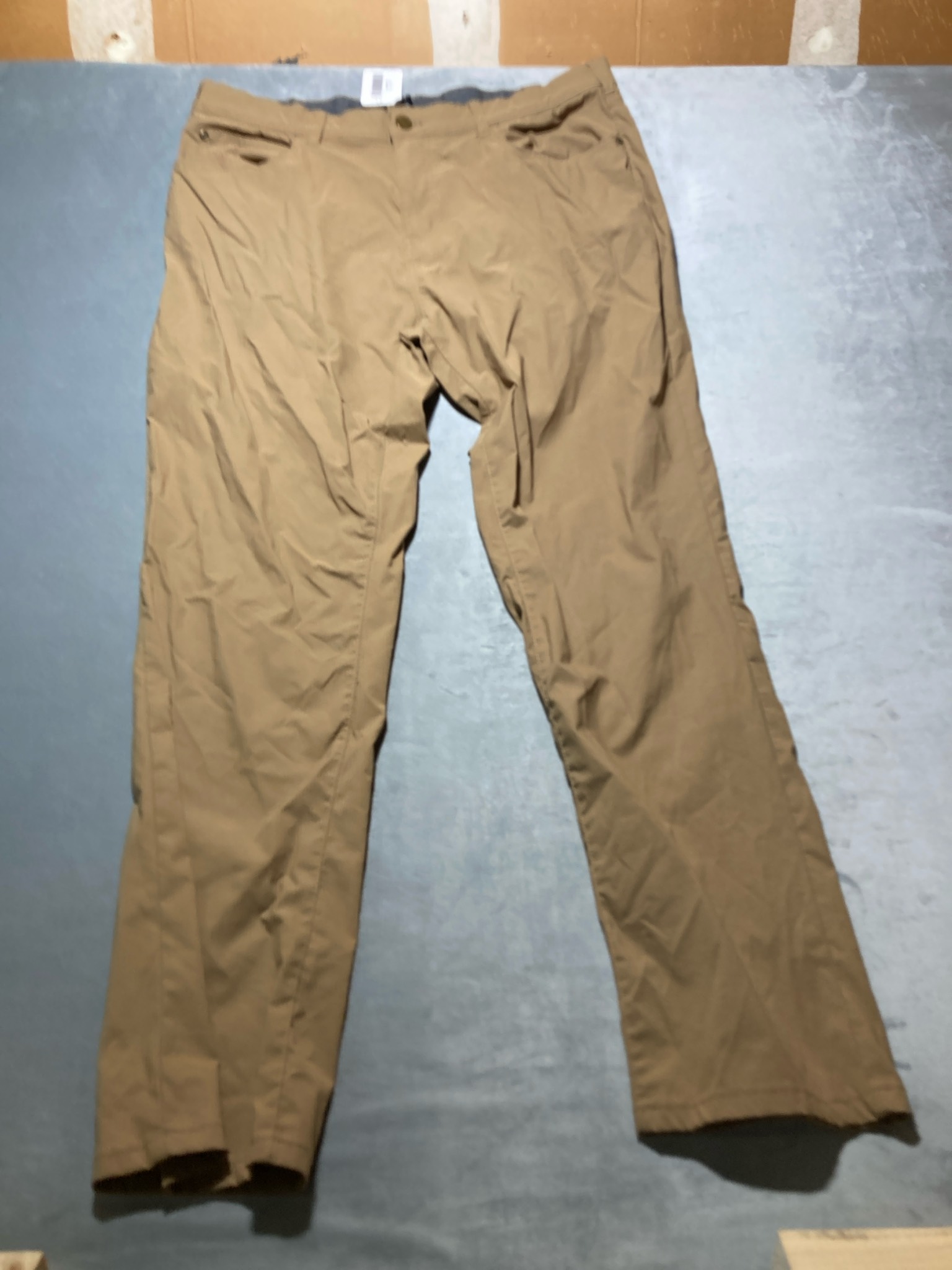 Member's Mark Tan Nylon-Blend Straight Fit Pants Size 38 x 32