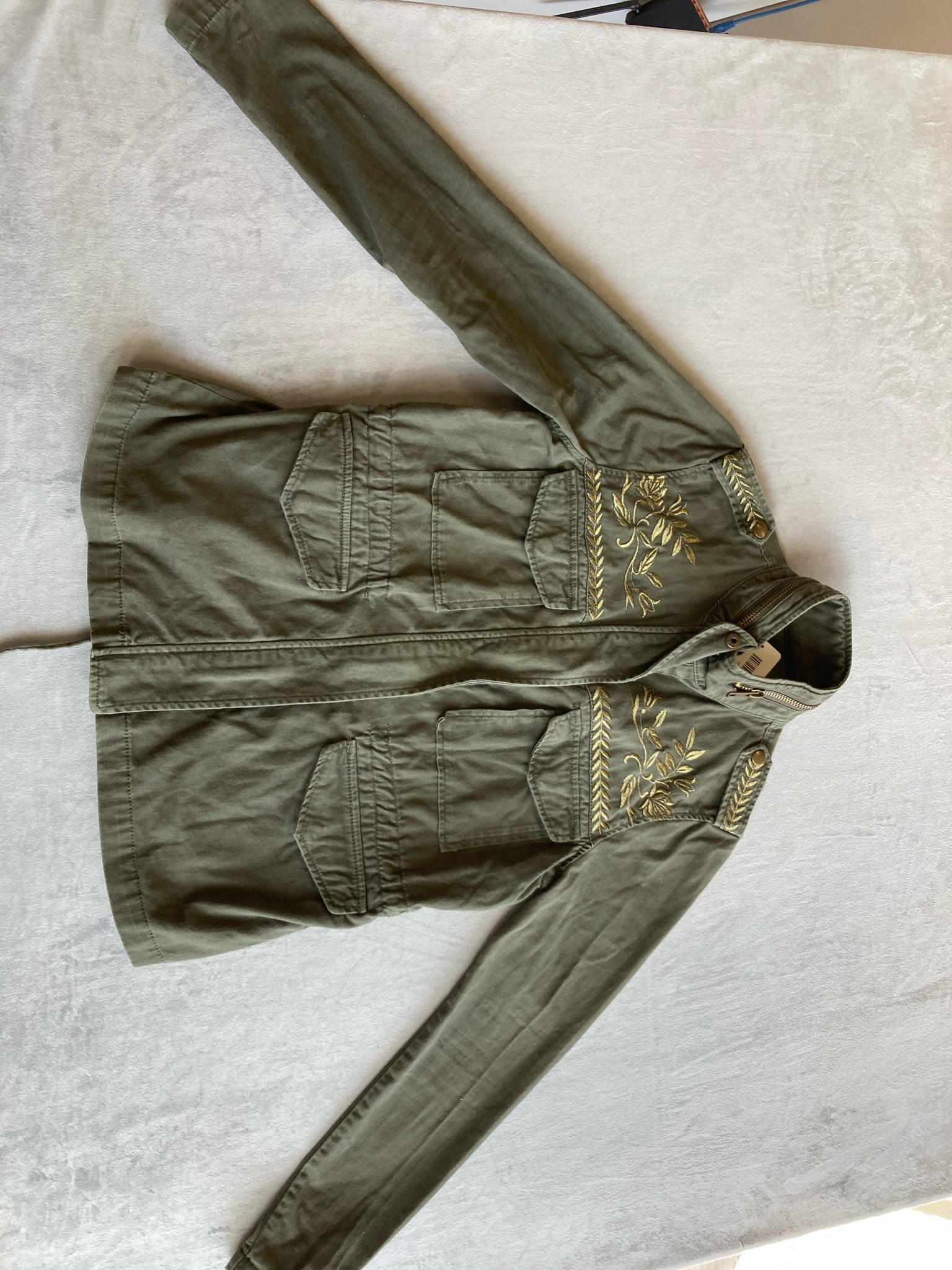 Forever 21 Olive Woven Utility Jacket Size Small