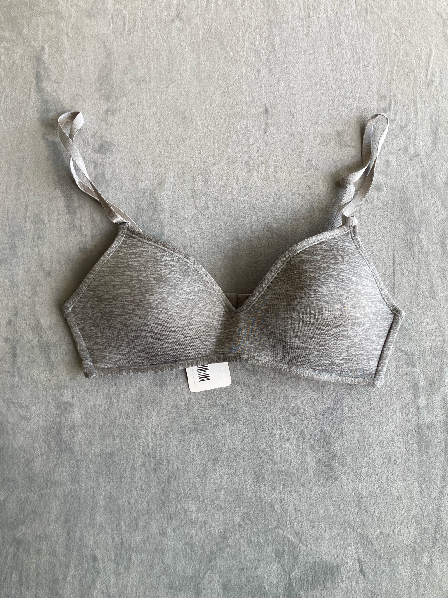 Light Heather Gray Stretch Knit Bra