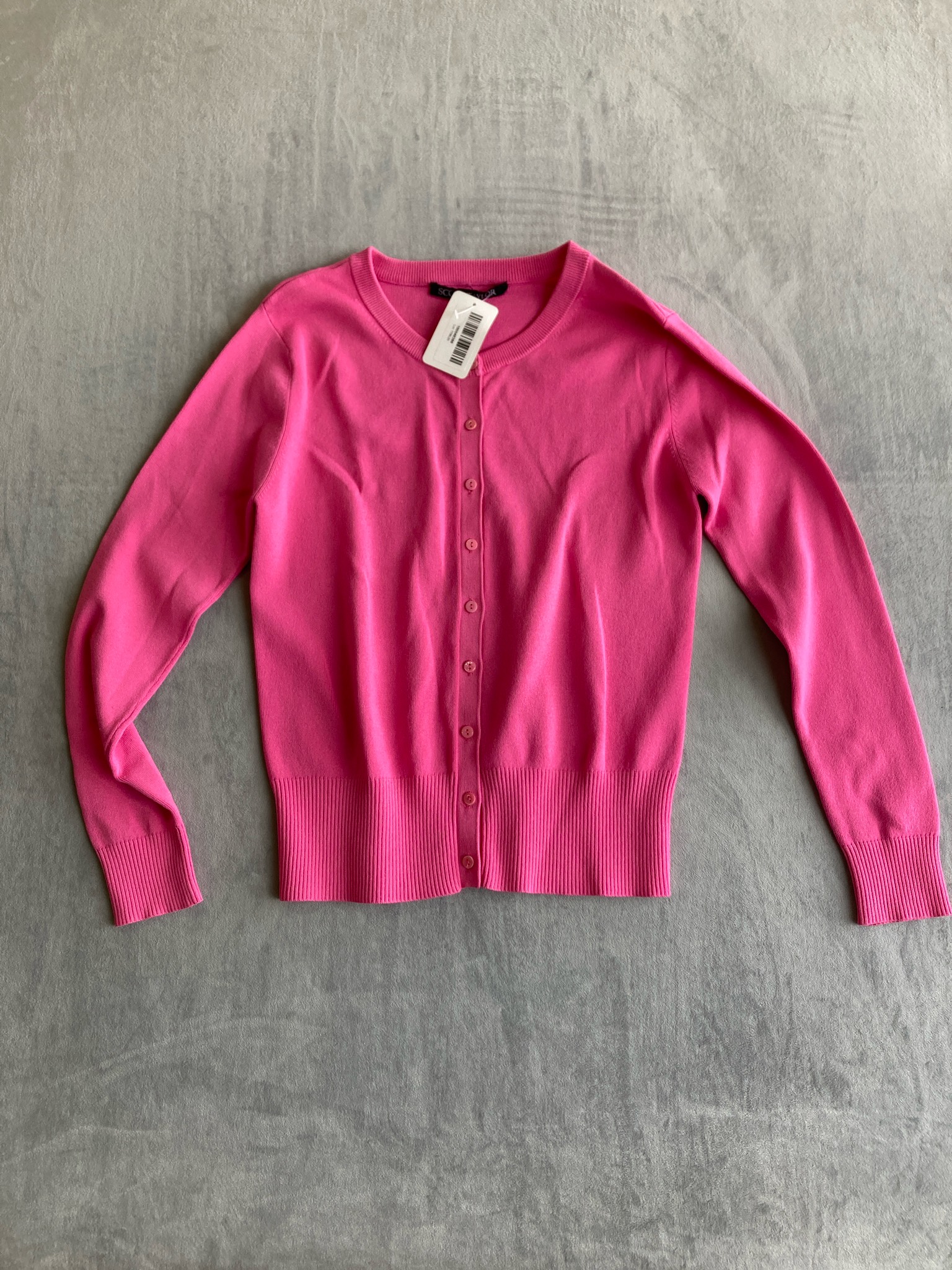 Scott Taylor Bright Pink Viscose Nylon Cardigan Size M