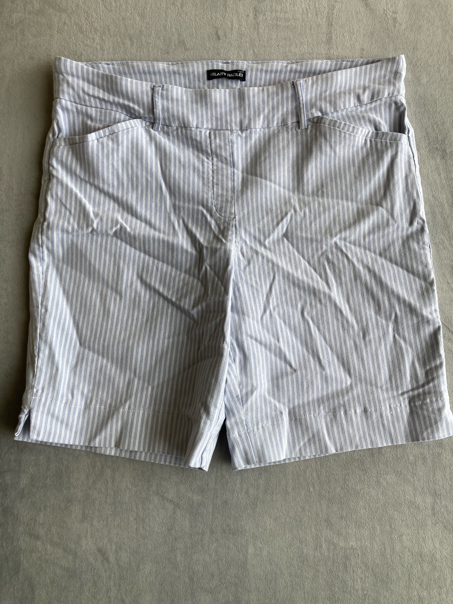Hilary Radley Light Blue Pinstripe Rayon Blend Shorts Size XL/EG