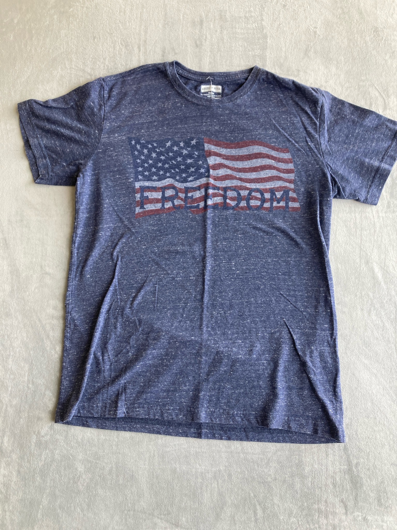 State of Mine Navy Heather Tri-Blend T-Shirt Size Medium