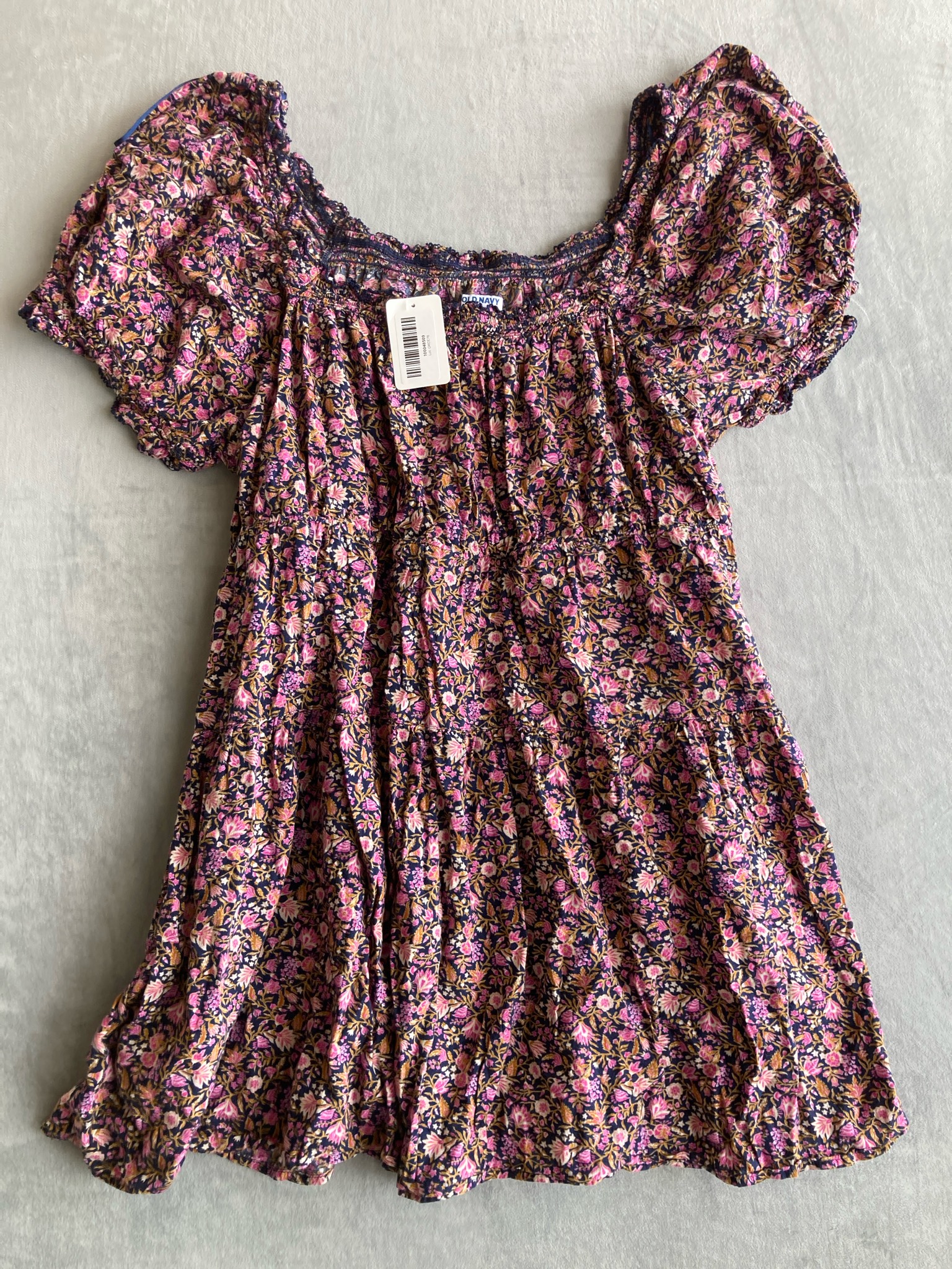 Old Navy Navy Floral Lightweight Woven Dress Size XXL