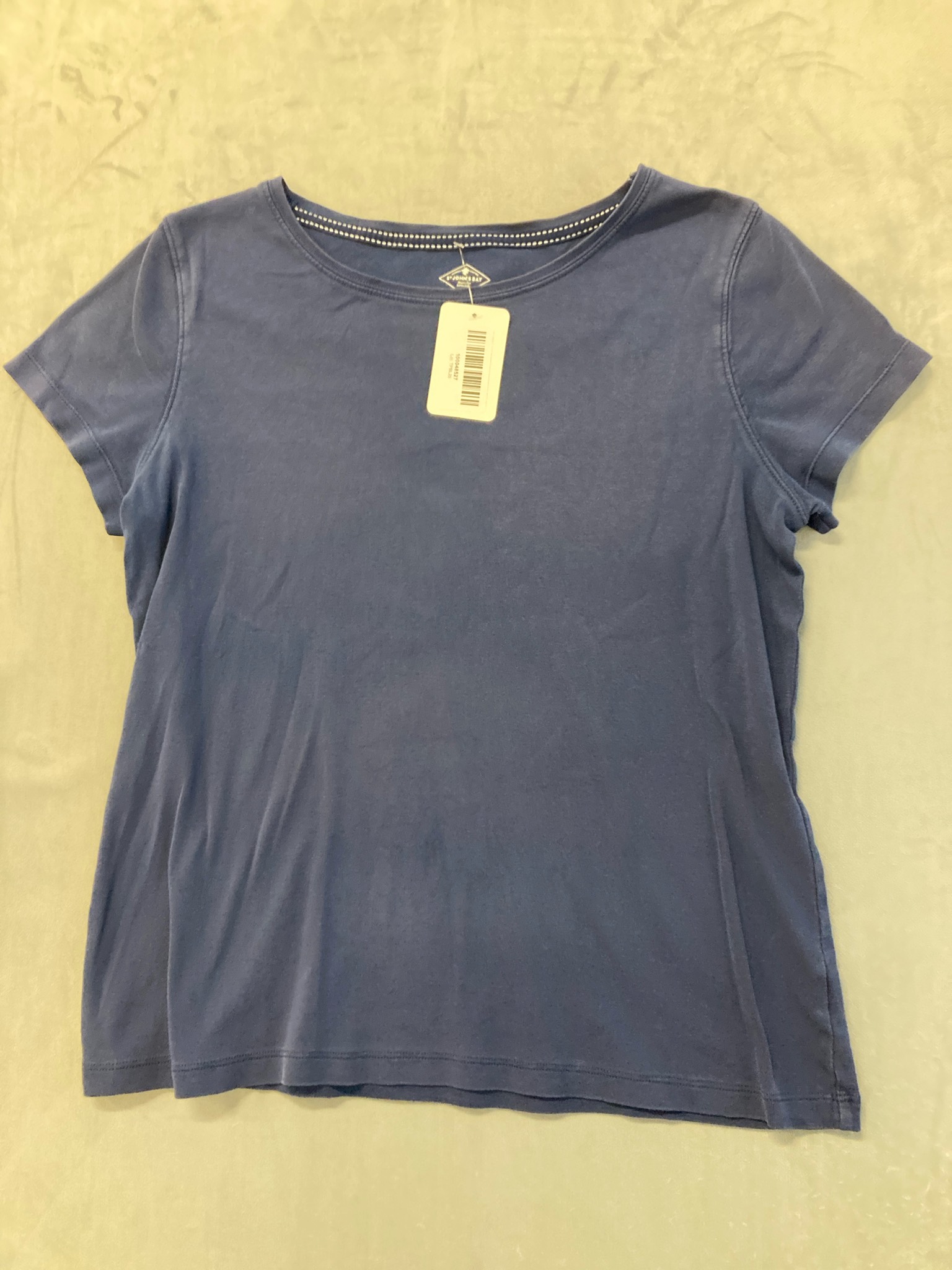 St. John's Bay Blue Cotton T-Shirt Size M