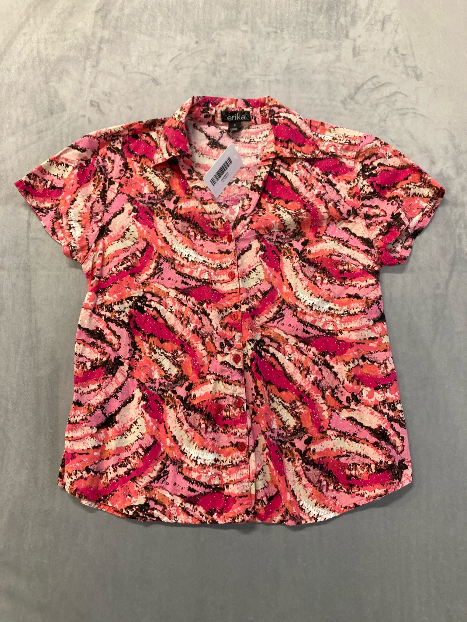 Erika Pink Abstract Print Blouse Size S