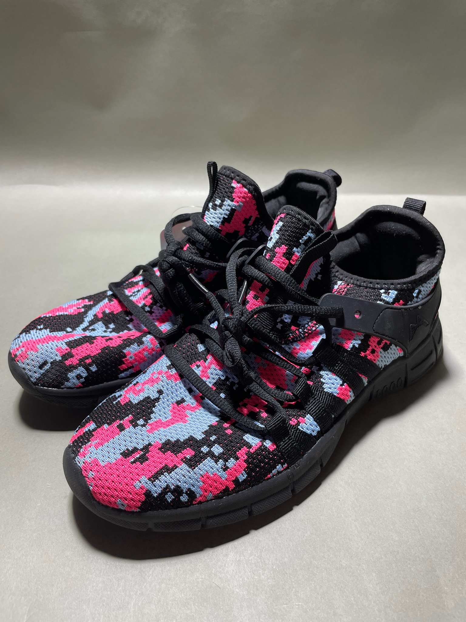 Black Pixel Camo Knit Sneakers Size Size 40