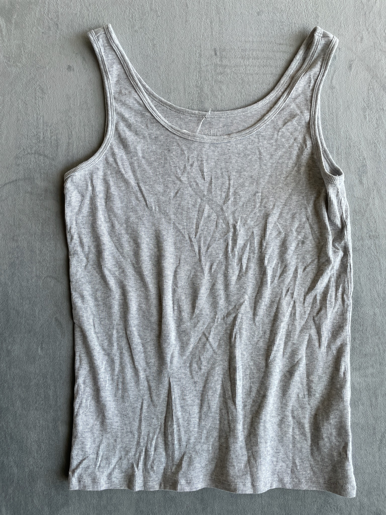 Time and Tru Light Heather Gray Ribbed Tank Top Size XL