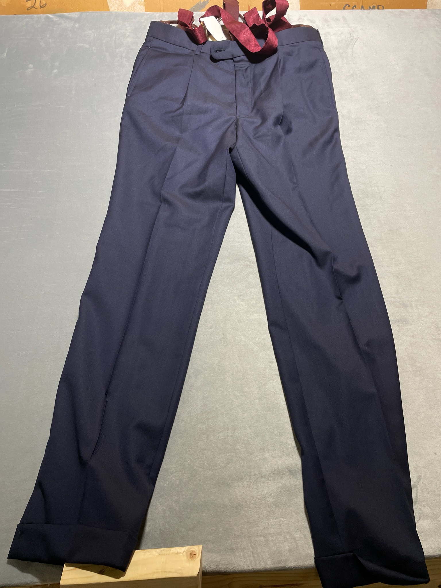 Joseph Abboud Navy Woven Suiting Dress Trousers