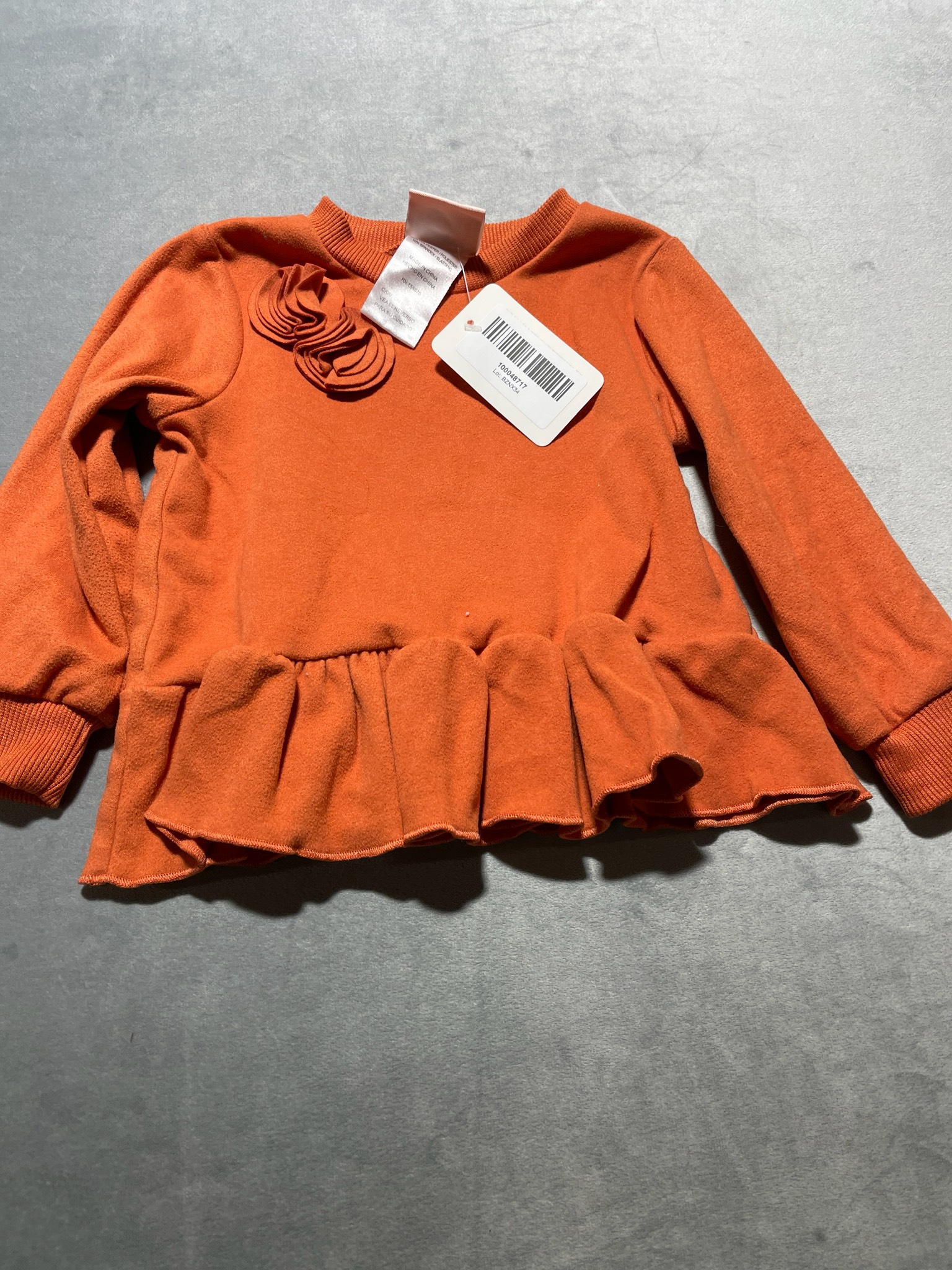 Just Lizzy Orange Fleece-Like Knit top size 24M