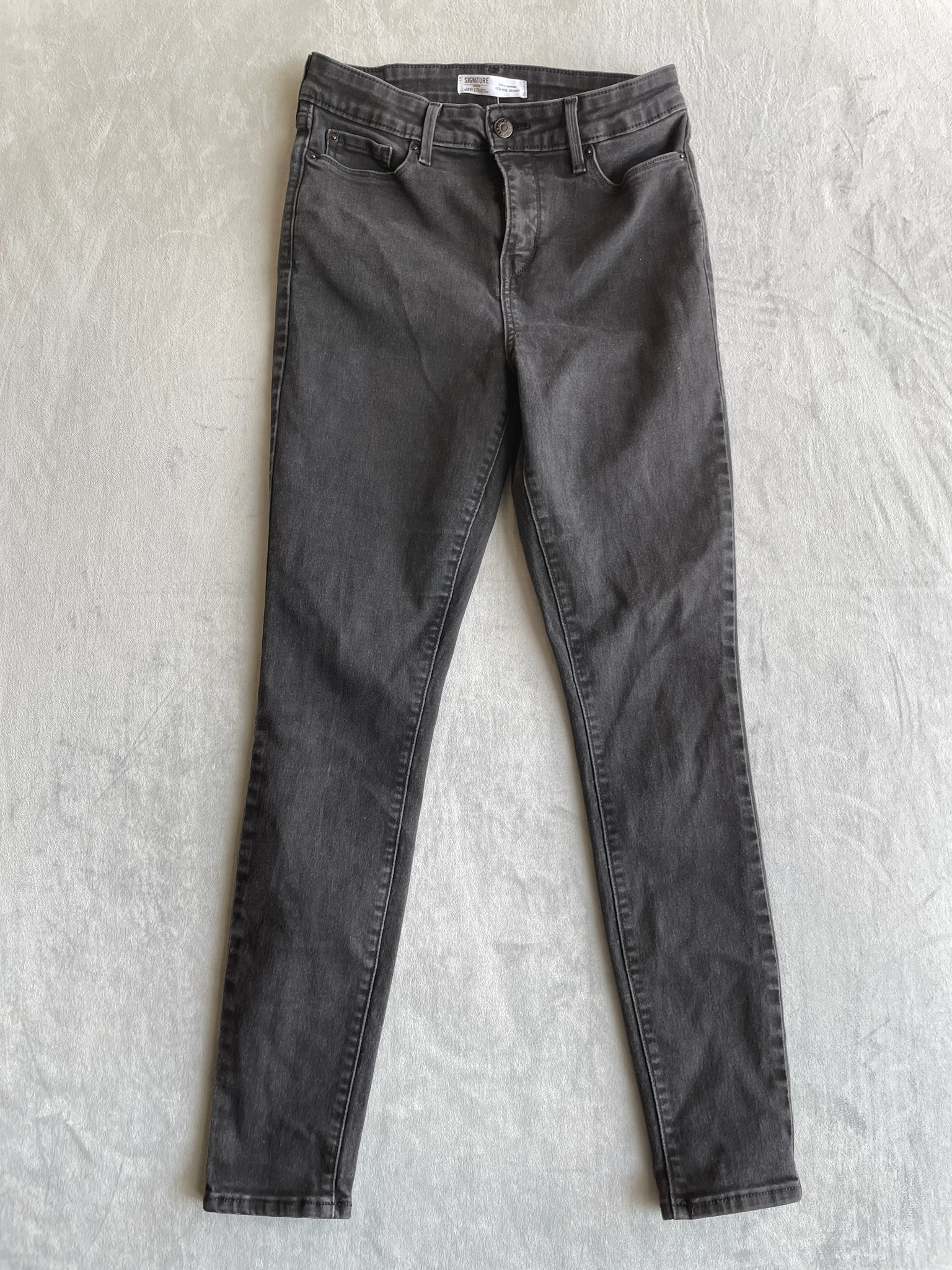 Signature by Levi Strauss Charcoal Denim High-Rise Skinny Jeans