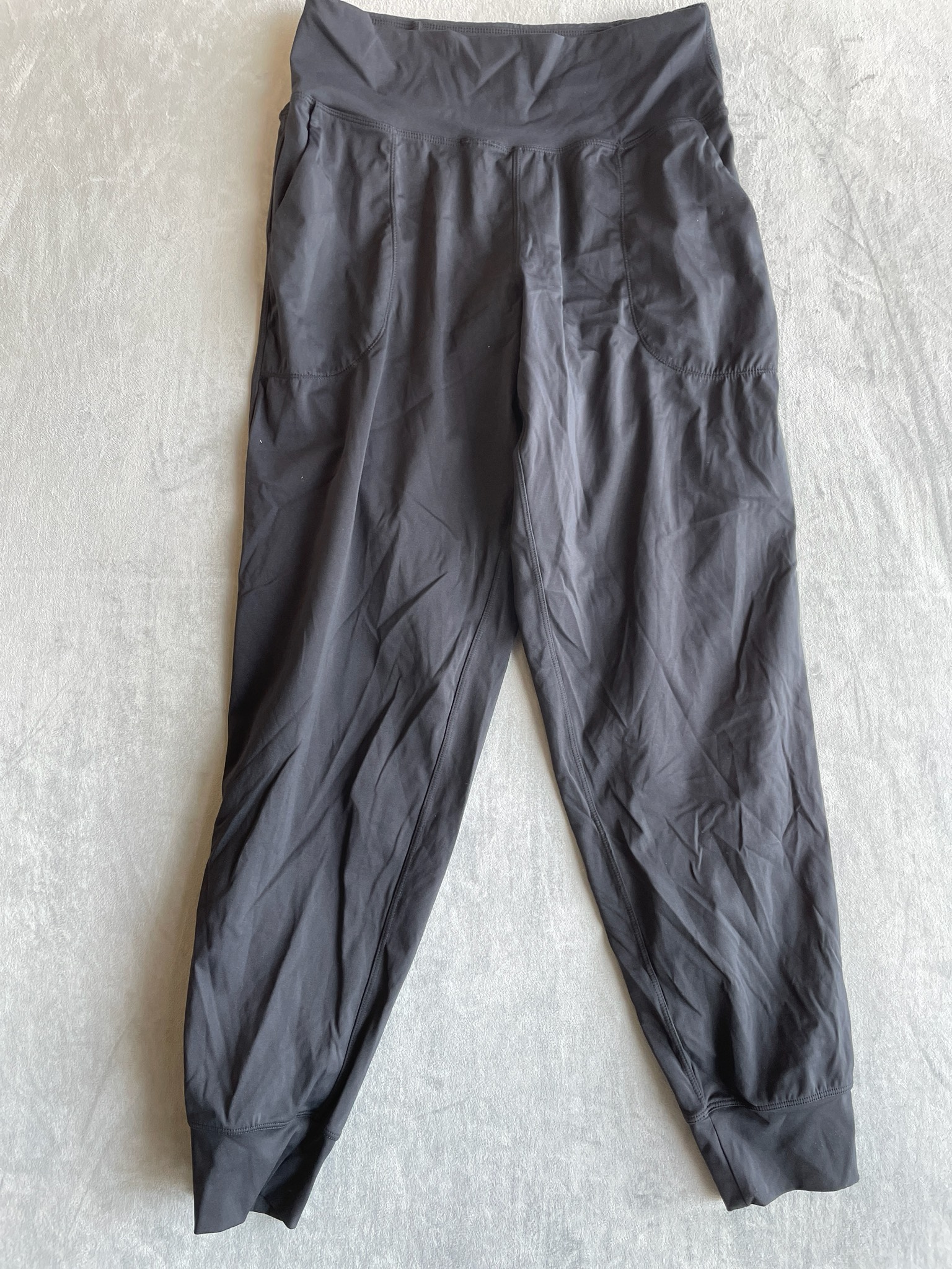 Oalka Black Nylon-Spandex Leggings Size L