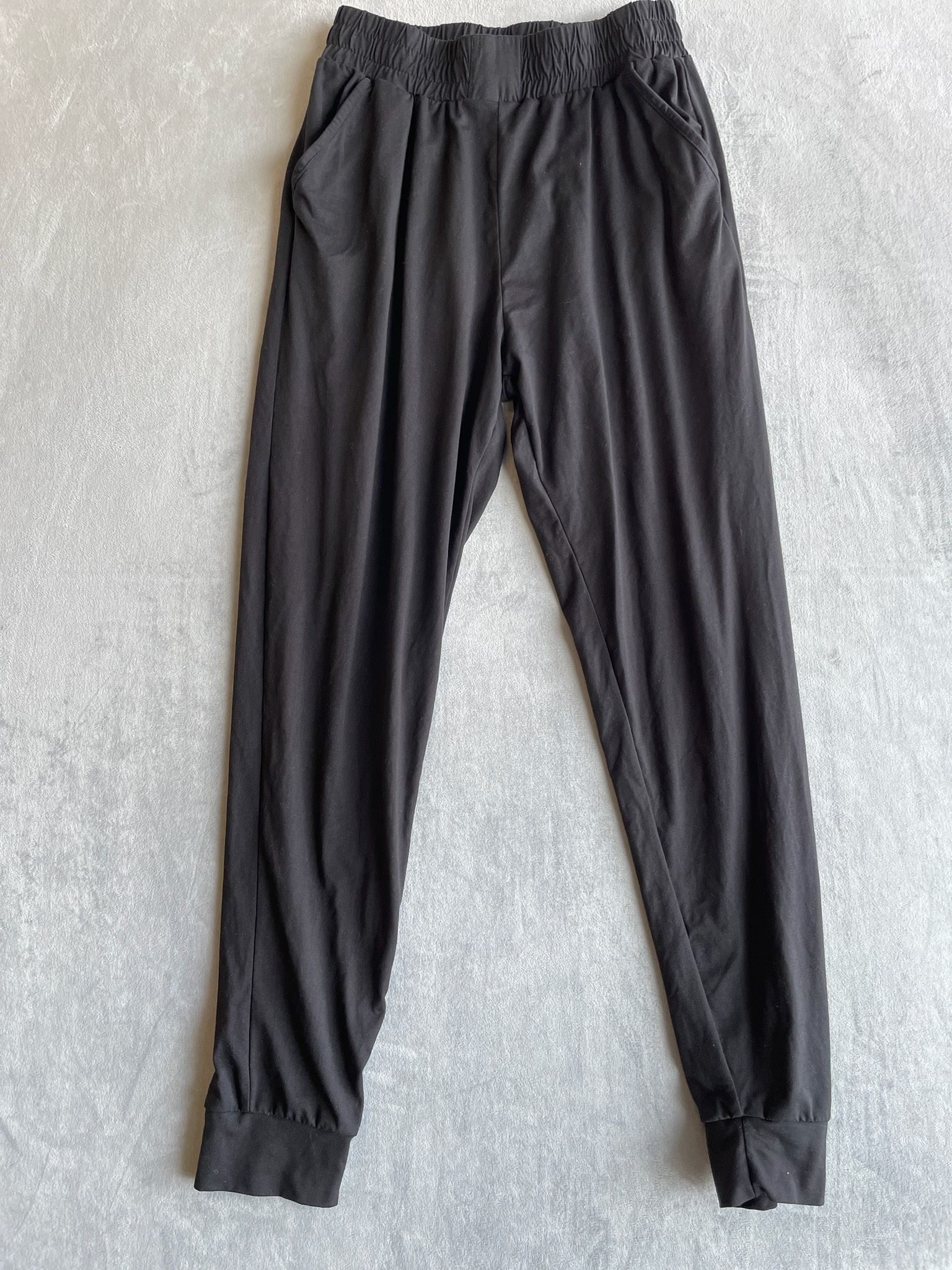 Black Polyester-Spandex Joggers
