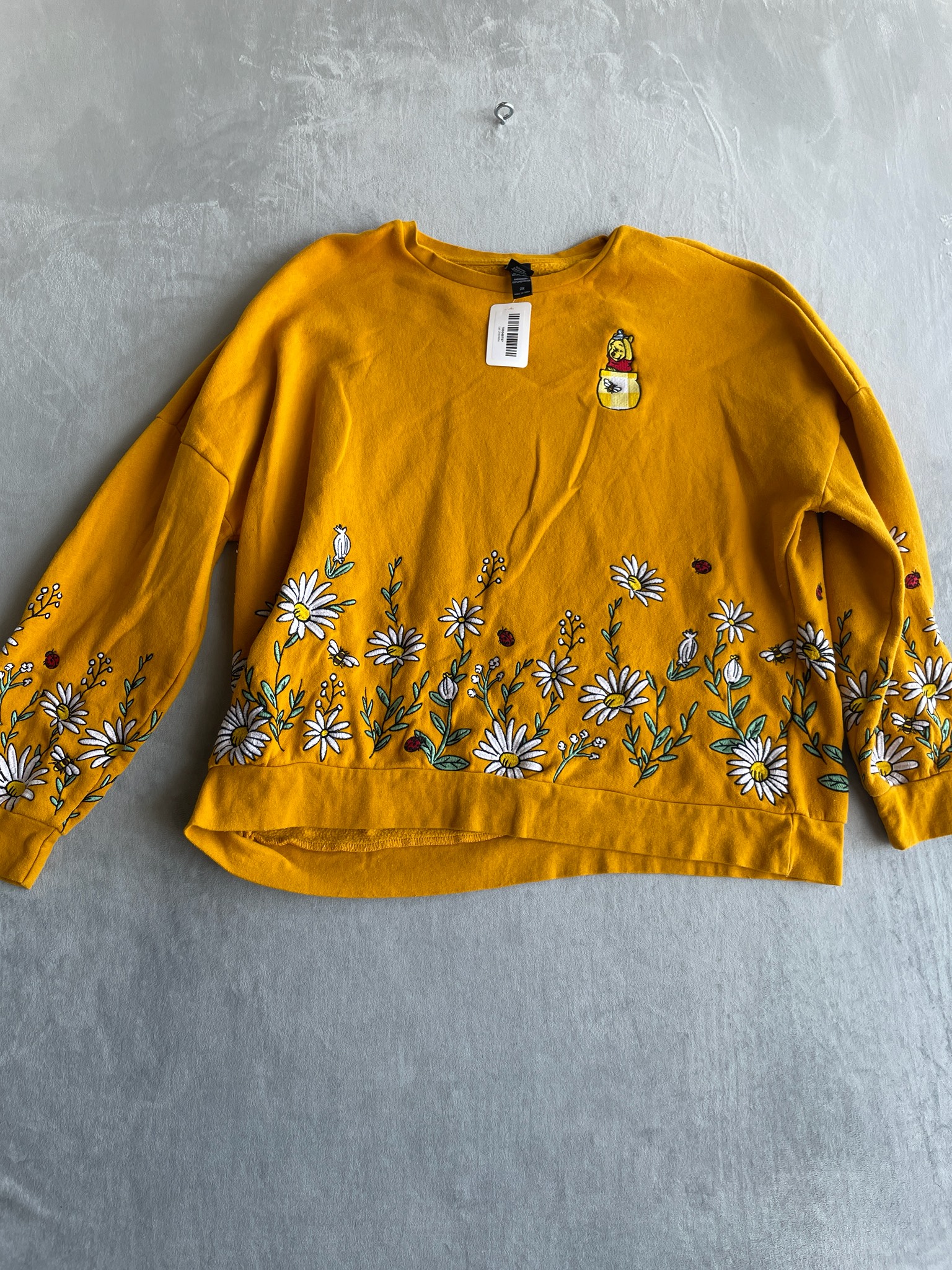 Disney Mustard Yellow Fleece-Lined Sweatshirt Size 2X