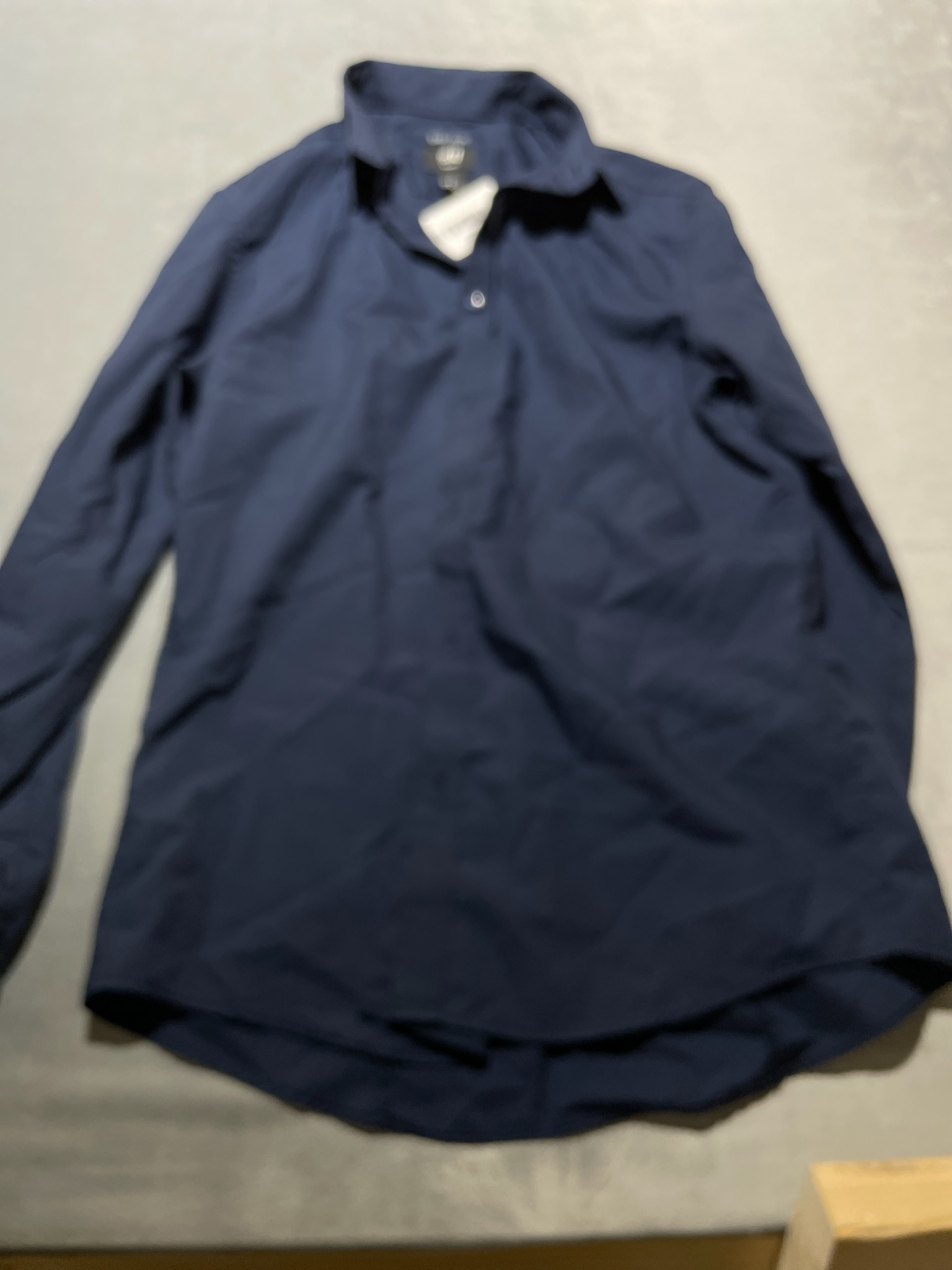 H&M Navy blue polyester blend button up shirt size medium