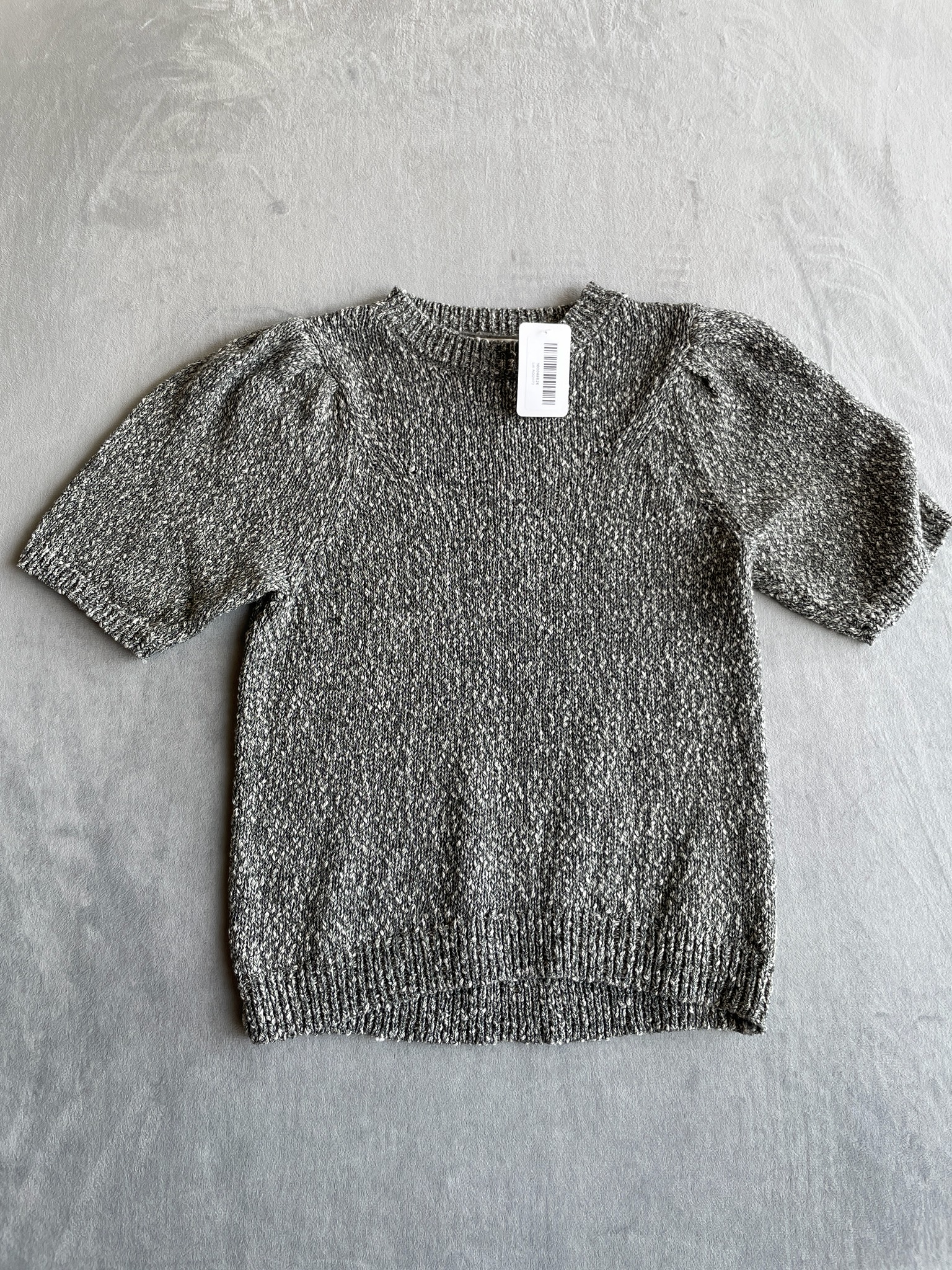Universal Thread Gray Marled Knit Short-Sleeve Sweater Size XS