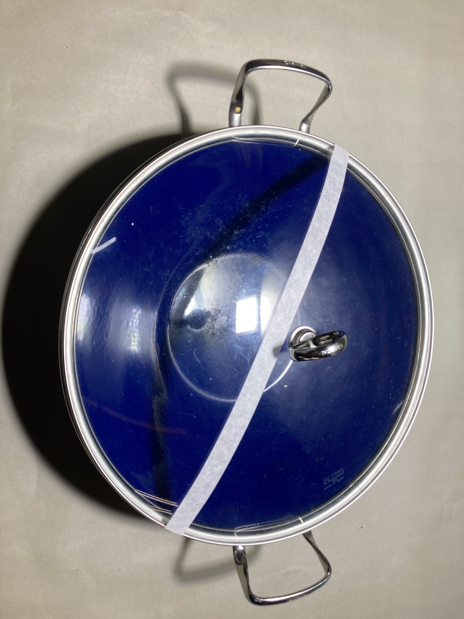 Chantal Deep Blue Enamel Pot with Glass Lid