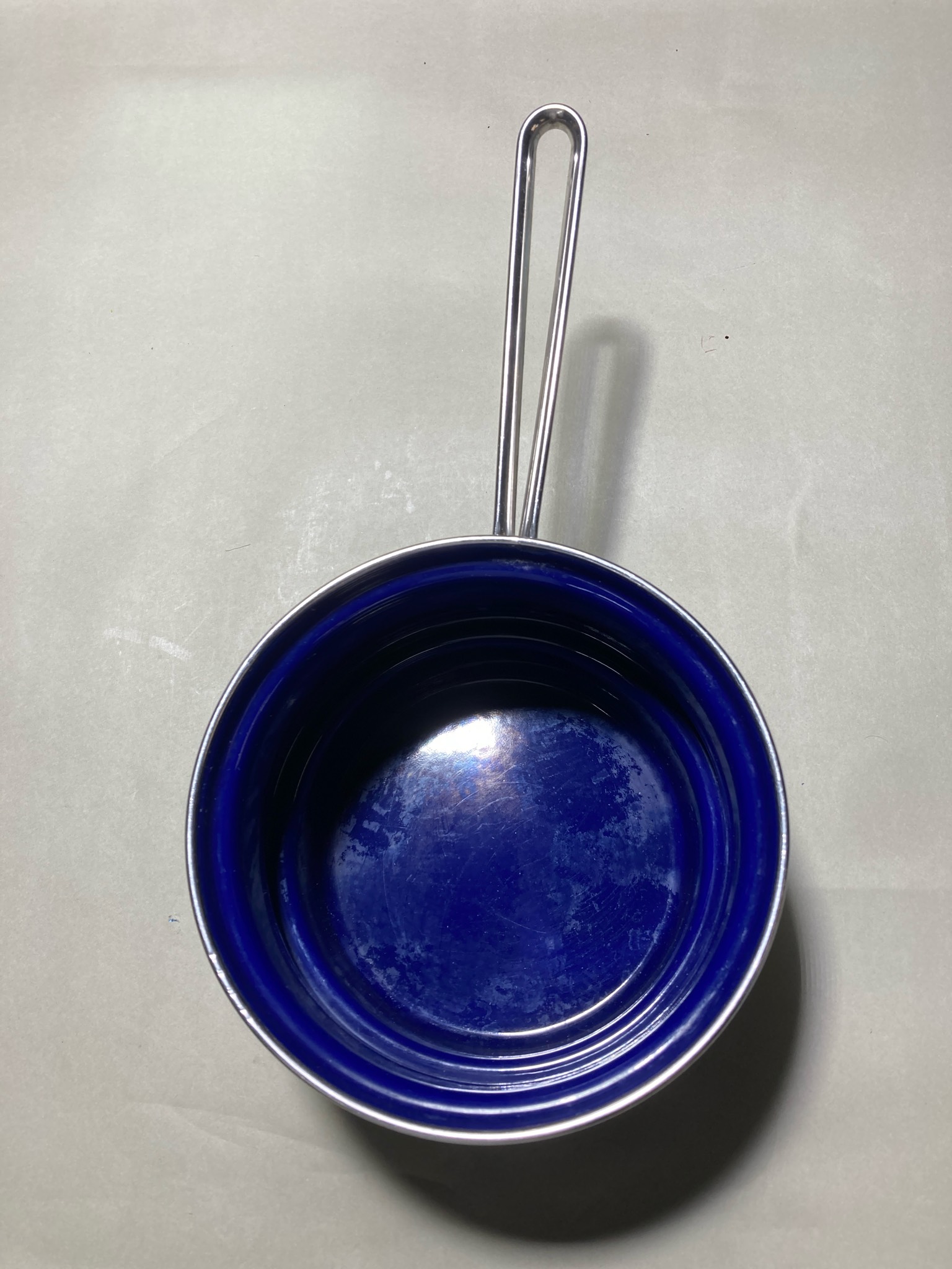 Cobalt Blue Enameled Saucepan