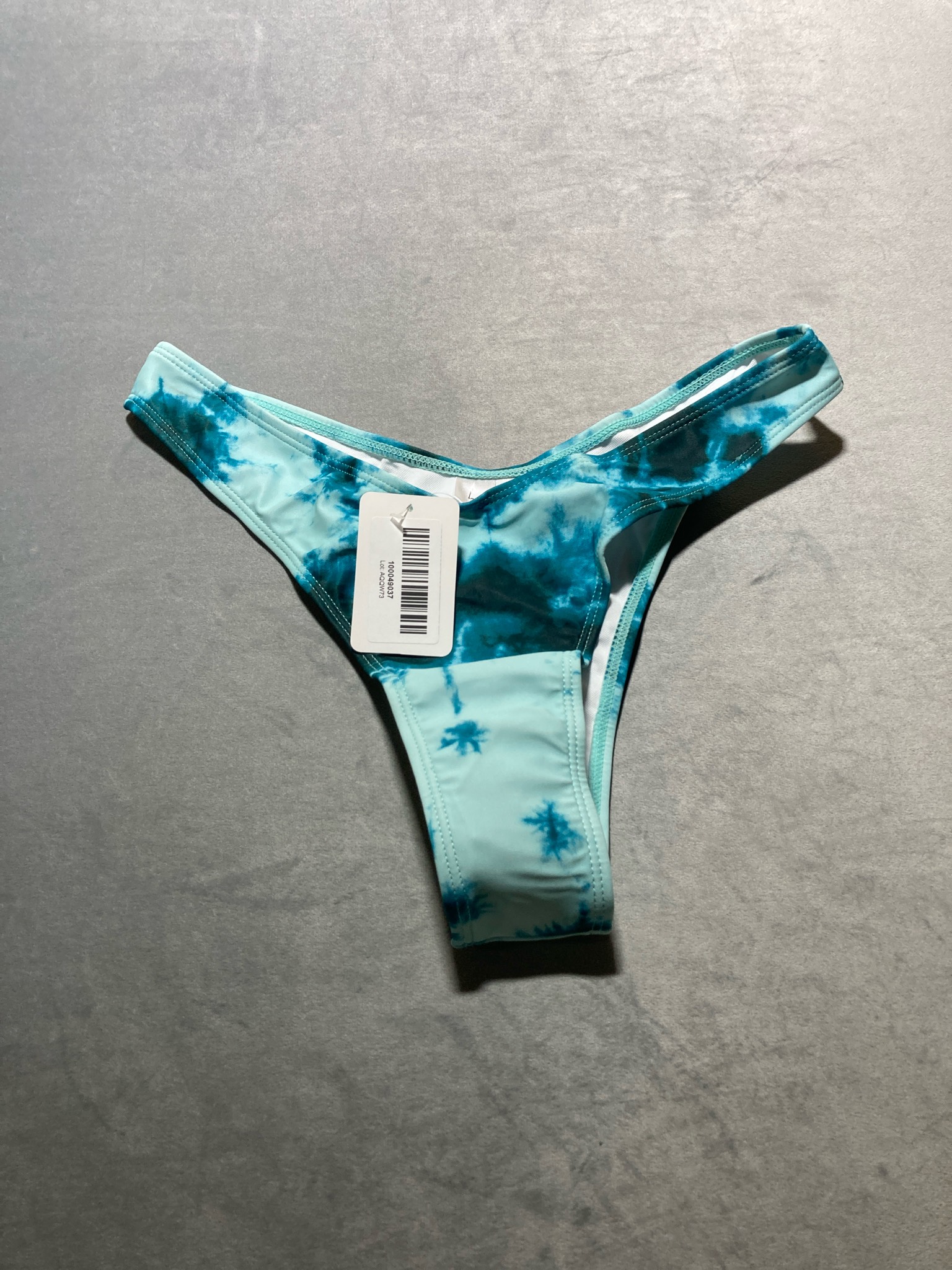 Aqua Teal Tie-Dye Stretch Bikini Bottom