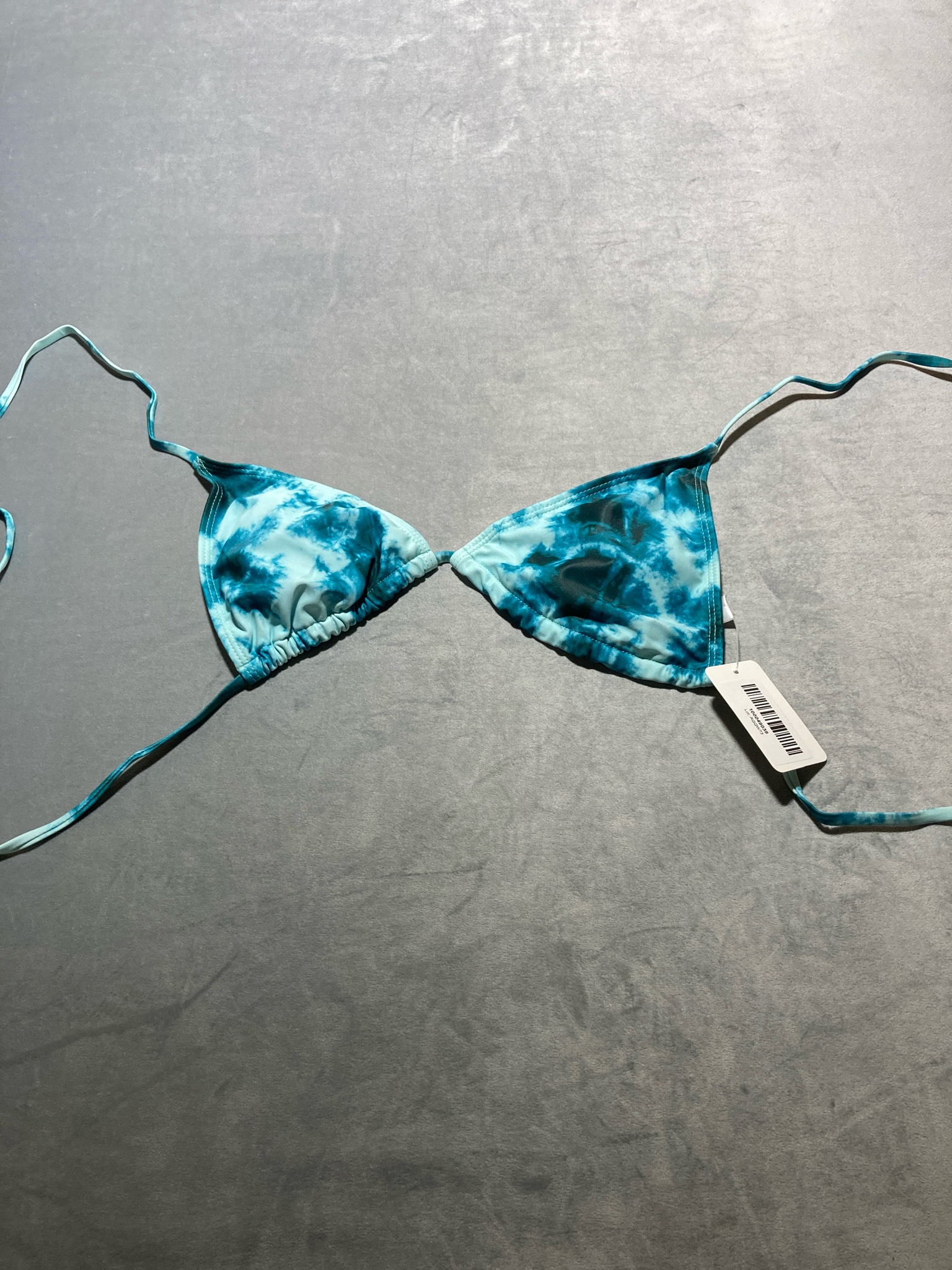 Teal Blue Tie-Dye Bikini Top