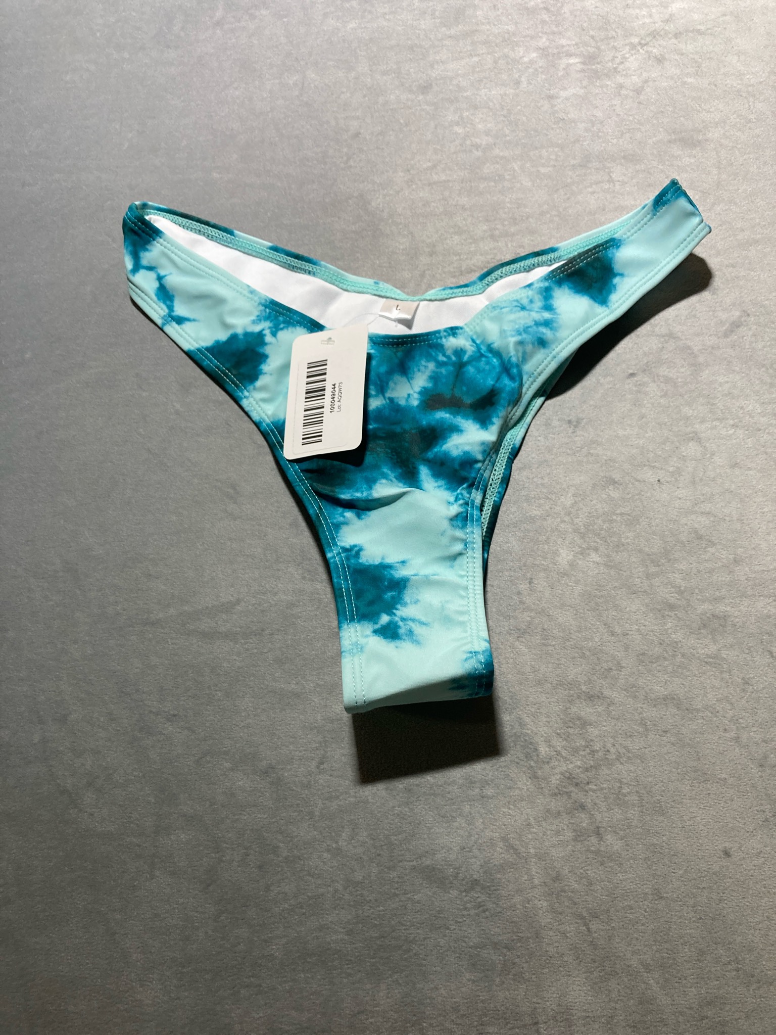 Aqua Tie-Dye Stretch Swim Bikini Bottom Size L