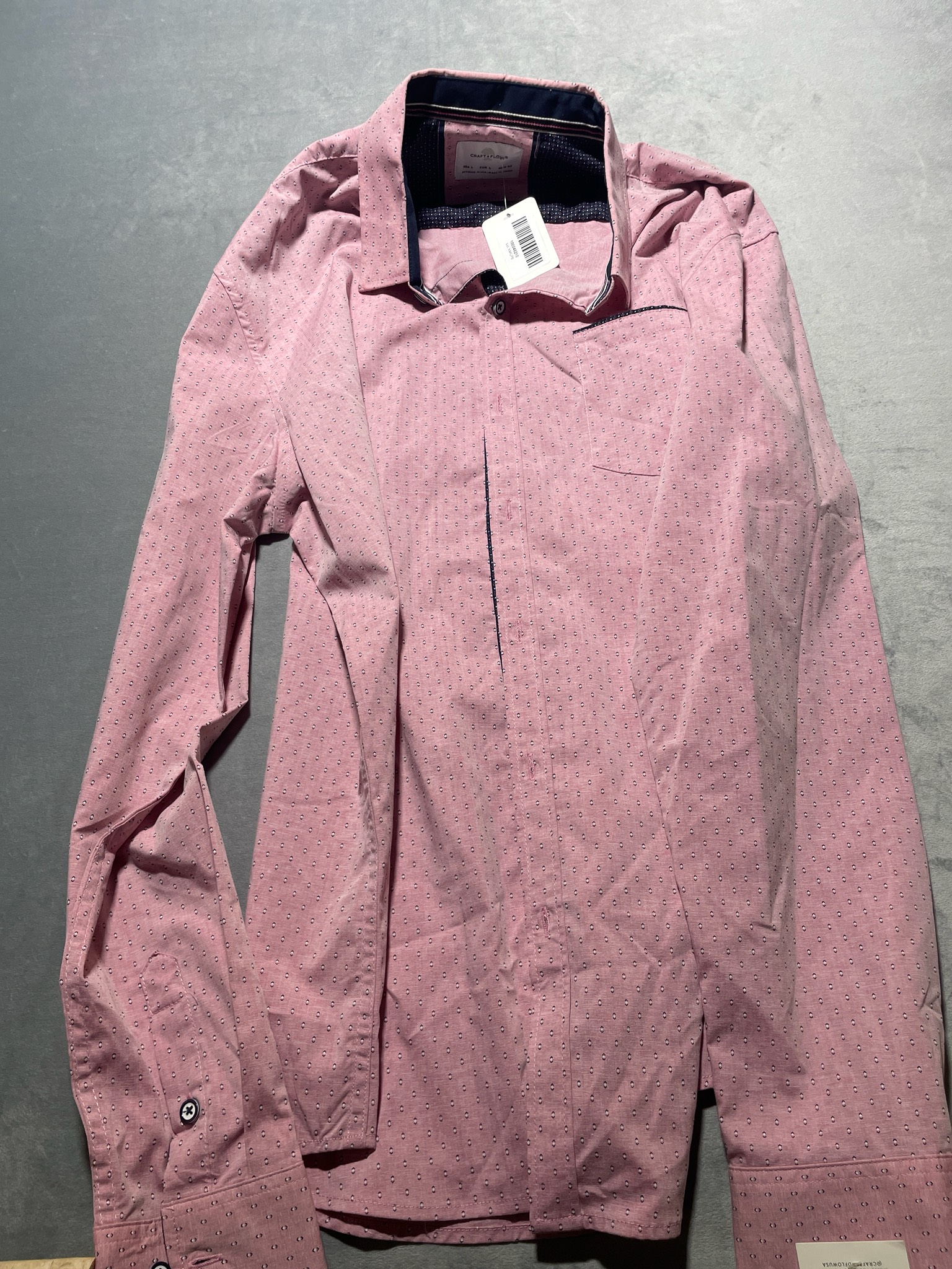 Craft + Flow pink button up shirt size large