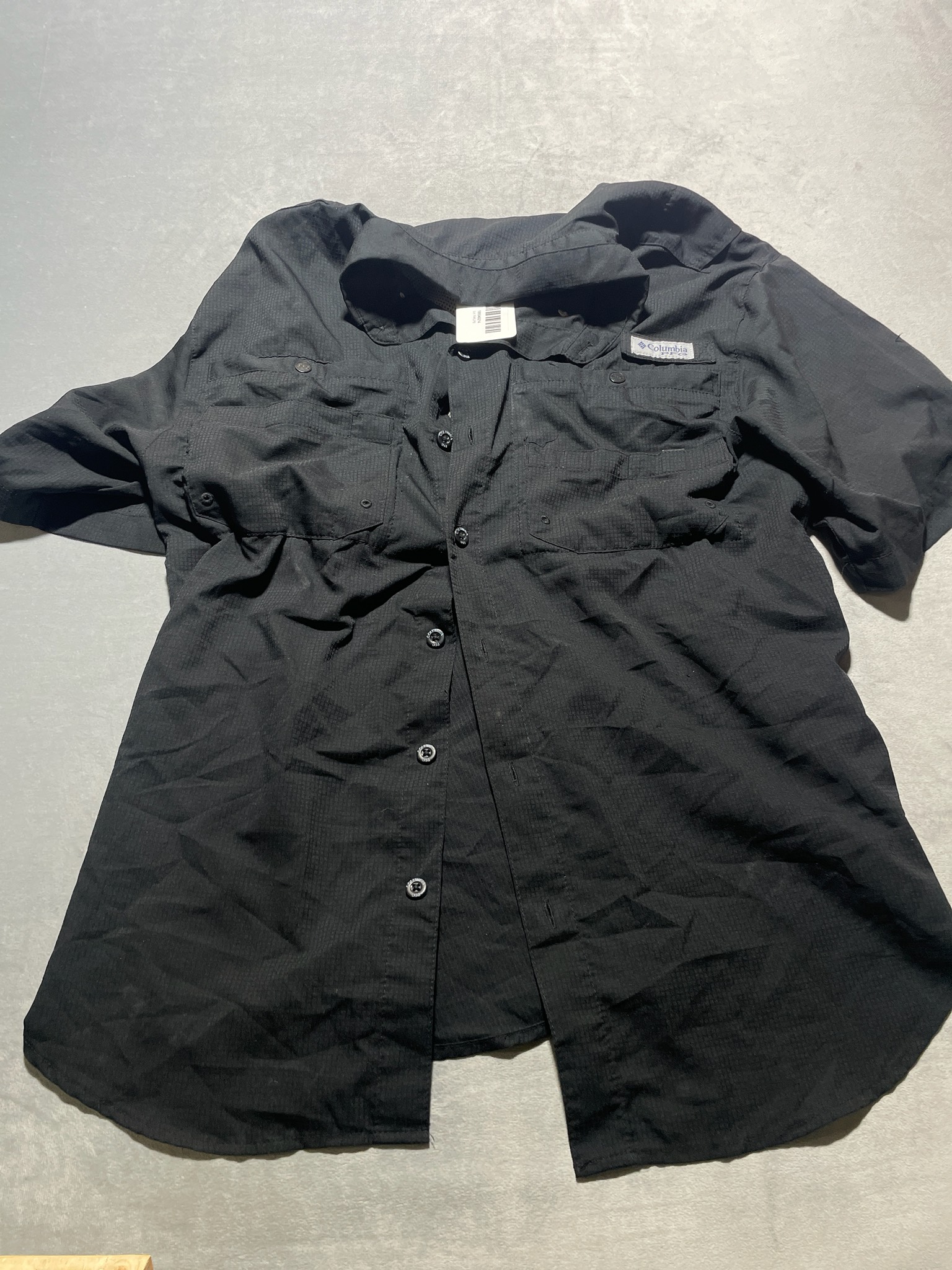 Columbia Black polyester button up shirt