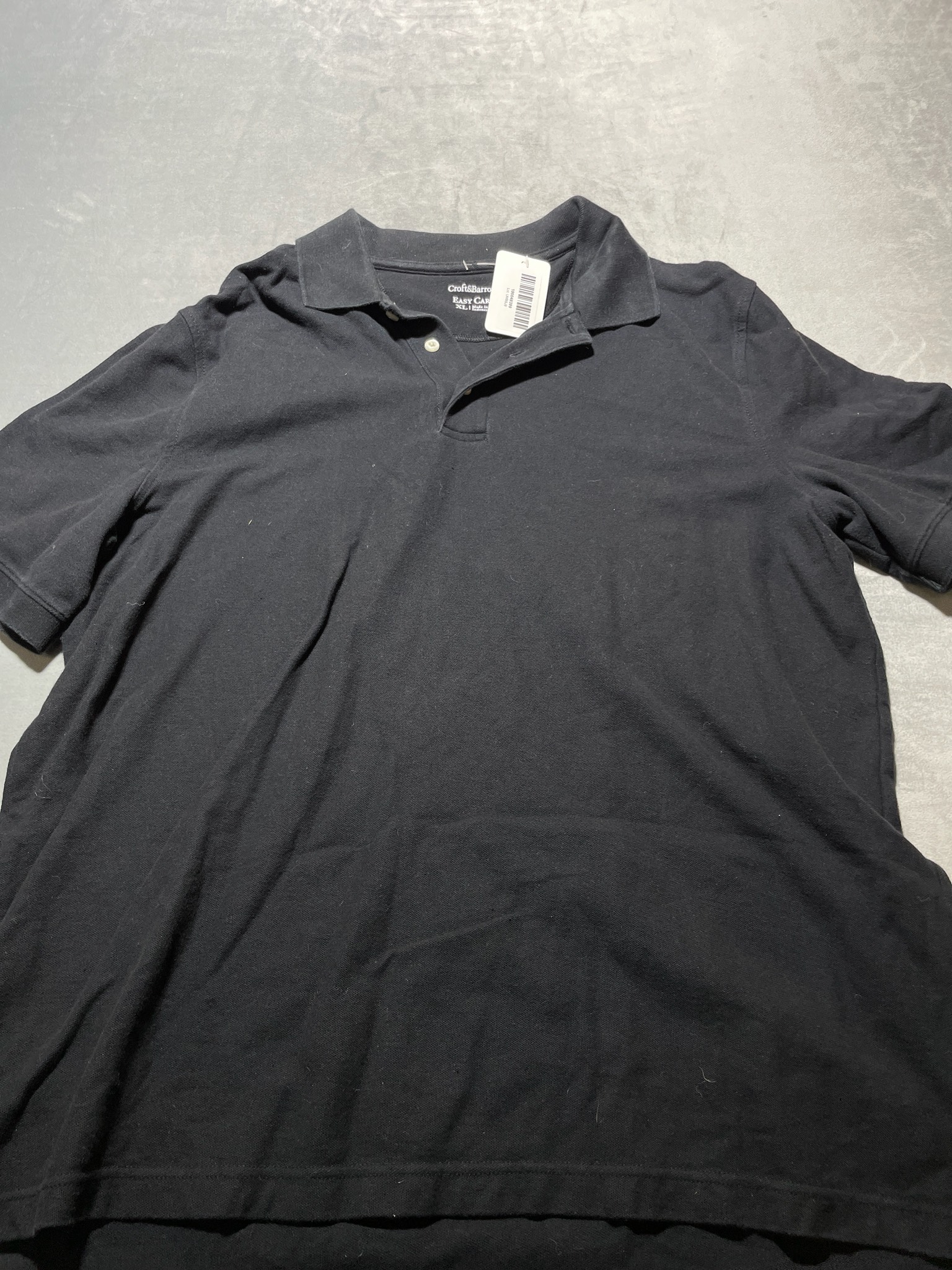 Croft & Barrow Black Knit Polo Shirt Size XL