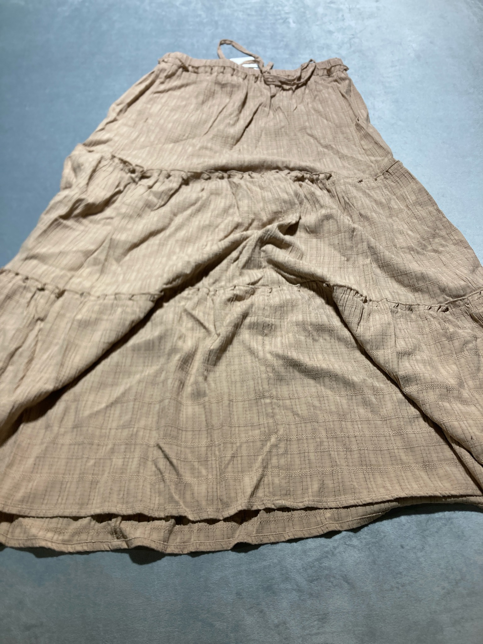 Tan Gauze Tiered Skirt