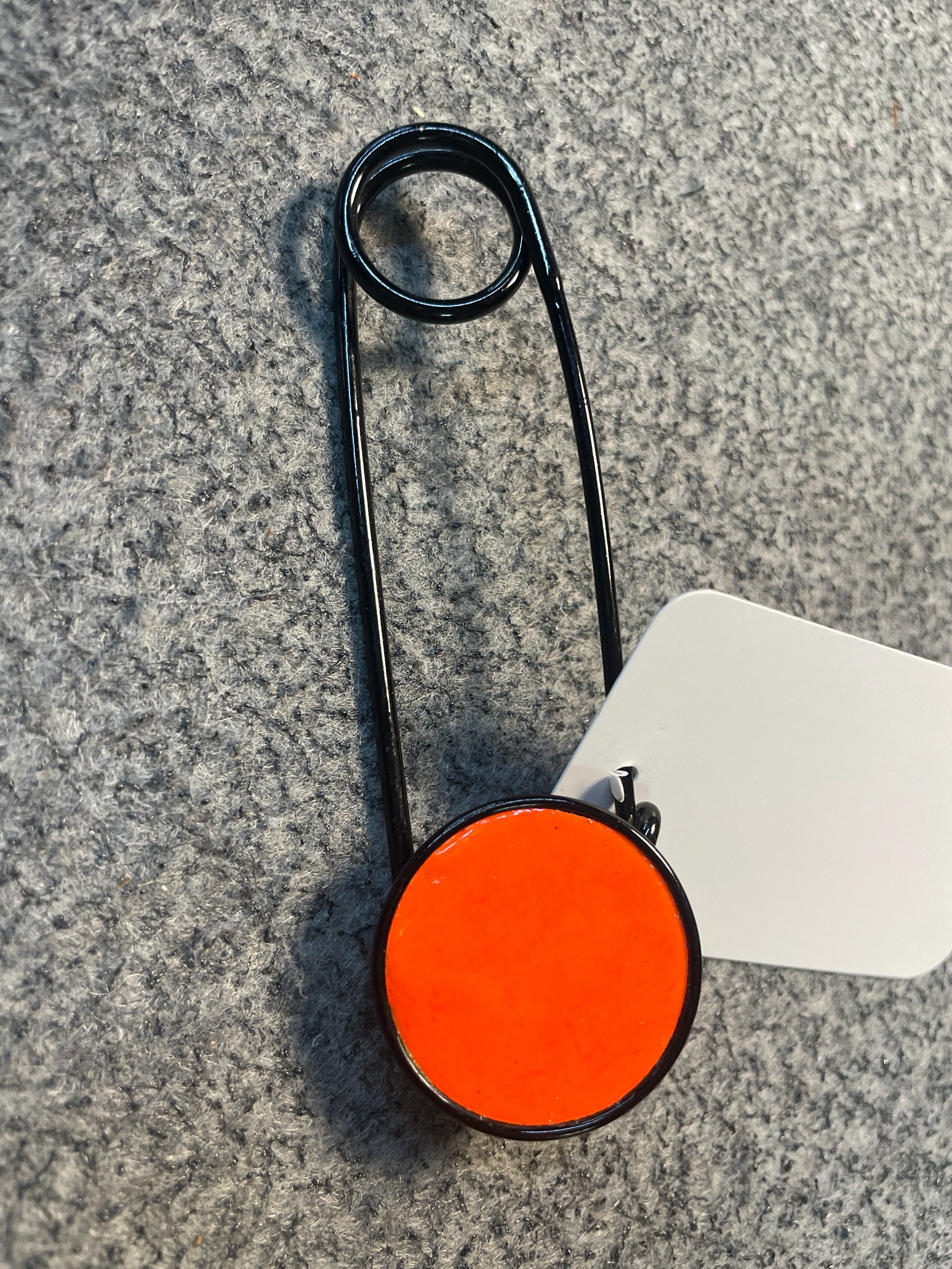 Orange Enamel Disc Pendant