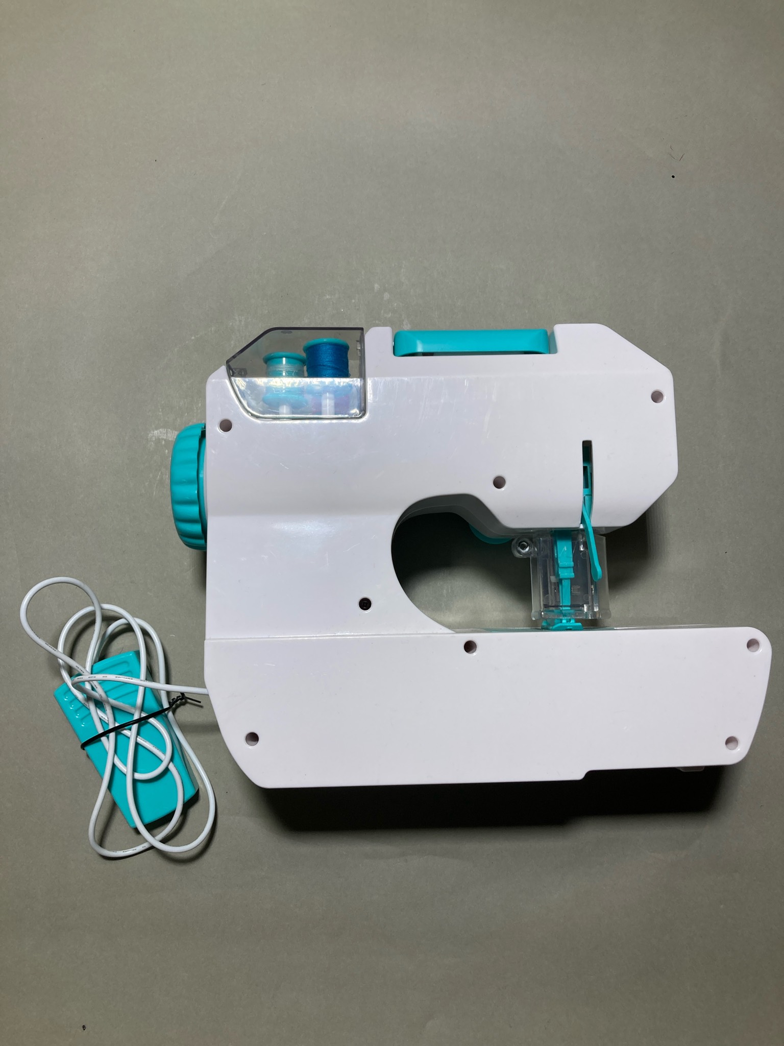 made by me! White and Teal Mini Sewing Machine