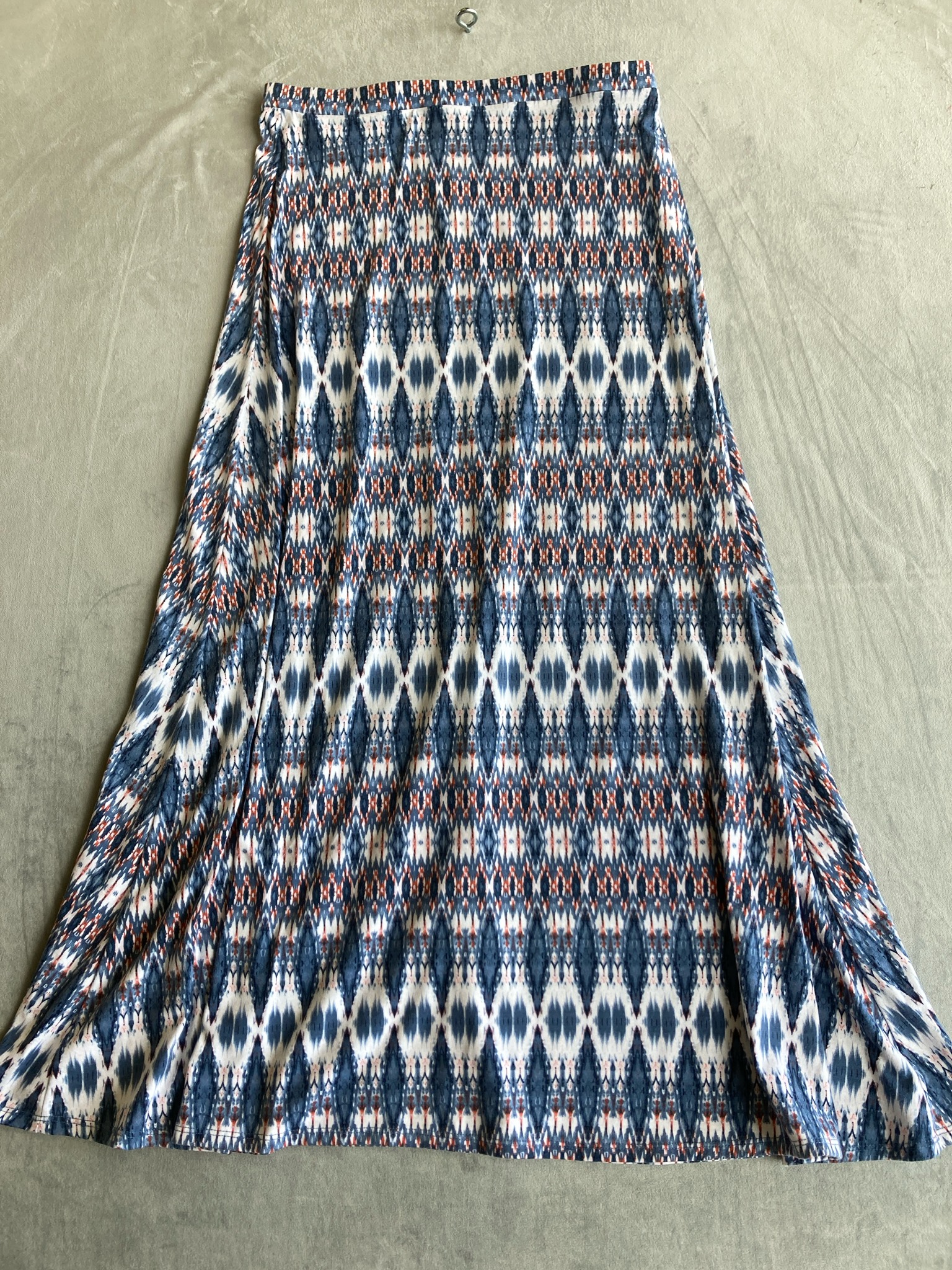 rOZ&ALI Blue Ikat Polyester Blend Skirt Size M