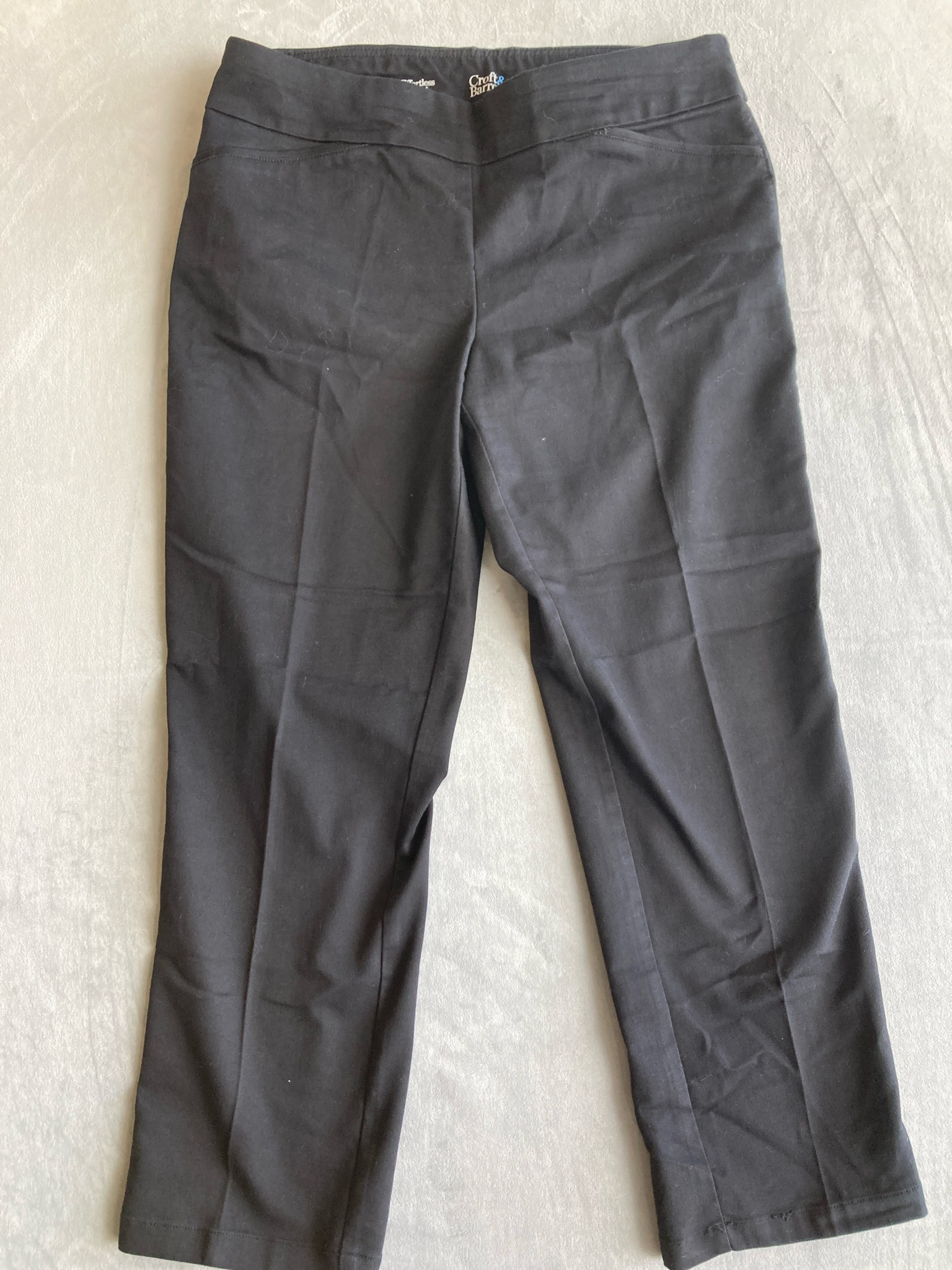 Croft & Barrow Black Stretch Pull-On Pants Size 14 Short