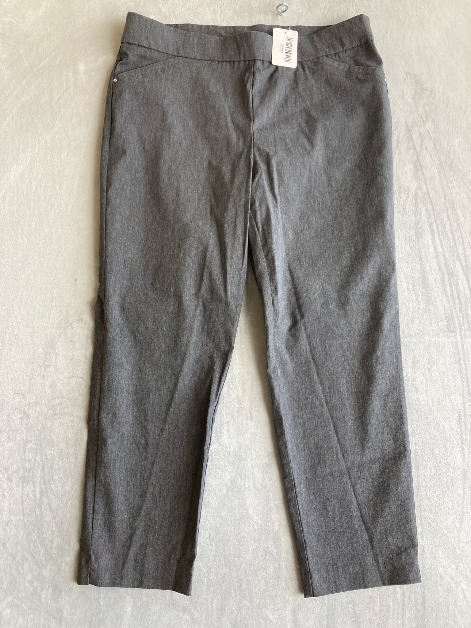 BRIGGS Heather Grey Stretch Knit Pants Size Size 14