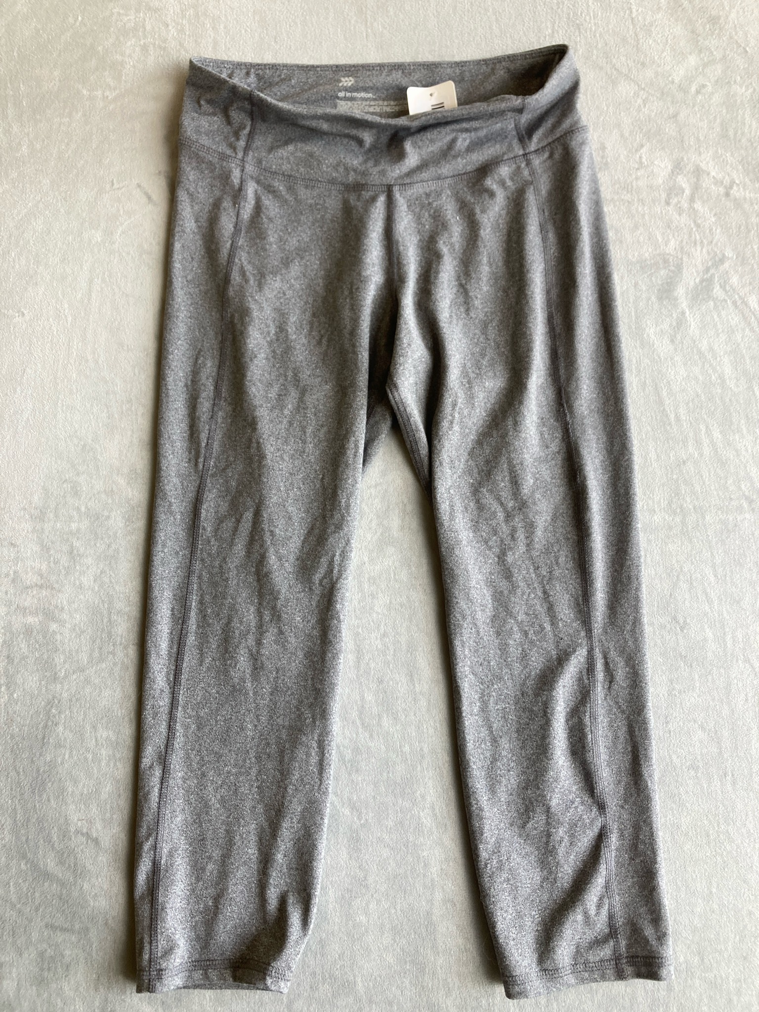 All in Motion Grey Heather Polyester-Spandex Cropped Leggings Size Medium