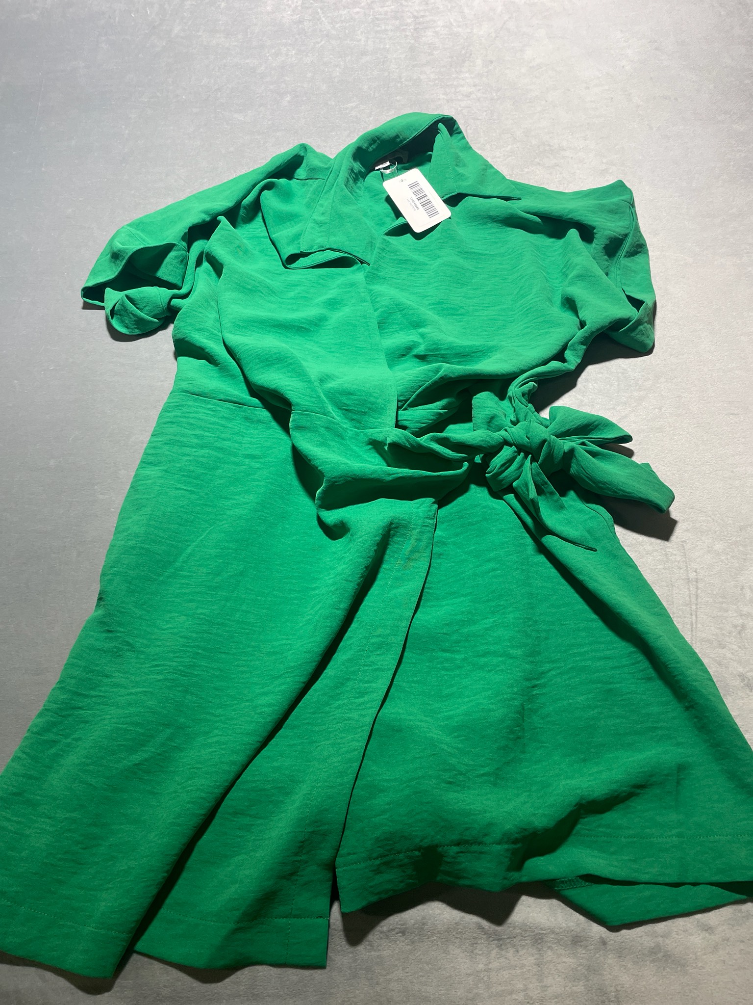 Kelly Green Slub Woven Romper