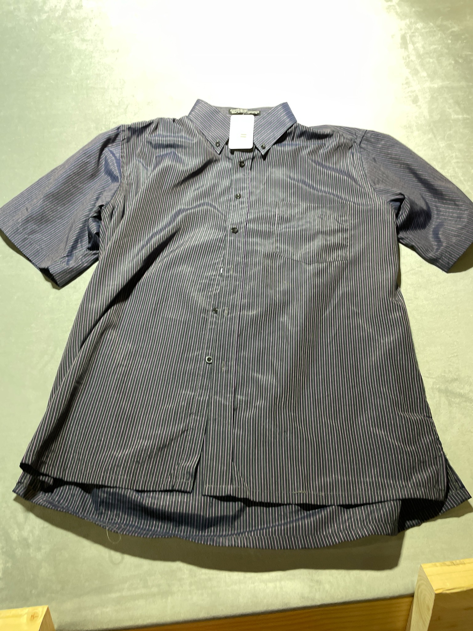 Piachi purple striped cotton blend button up shirt size XL