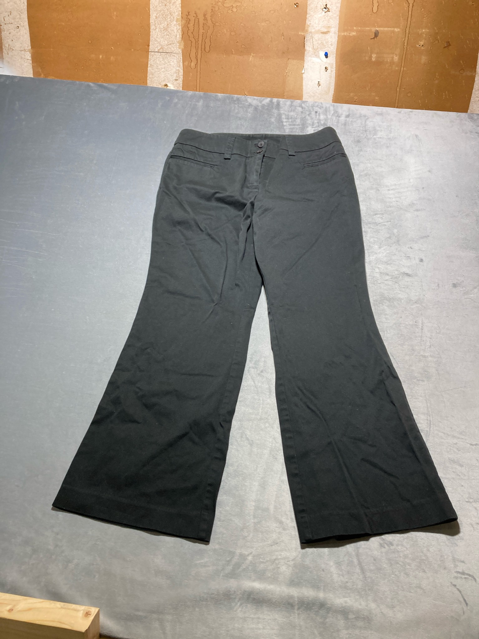 New York & Company Black Cotton Blend Bootcut Pants Size 12 Petite